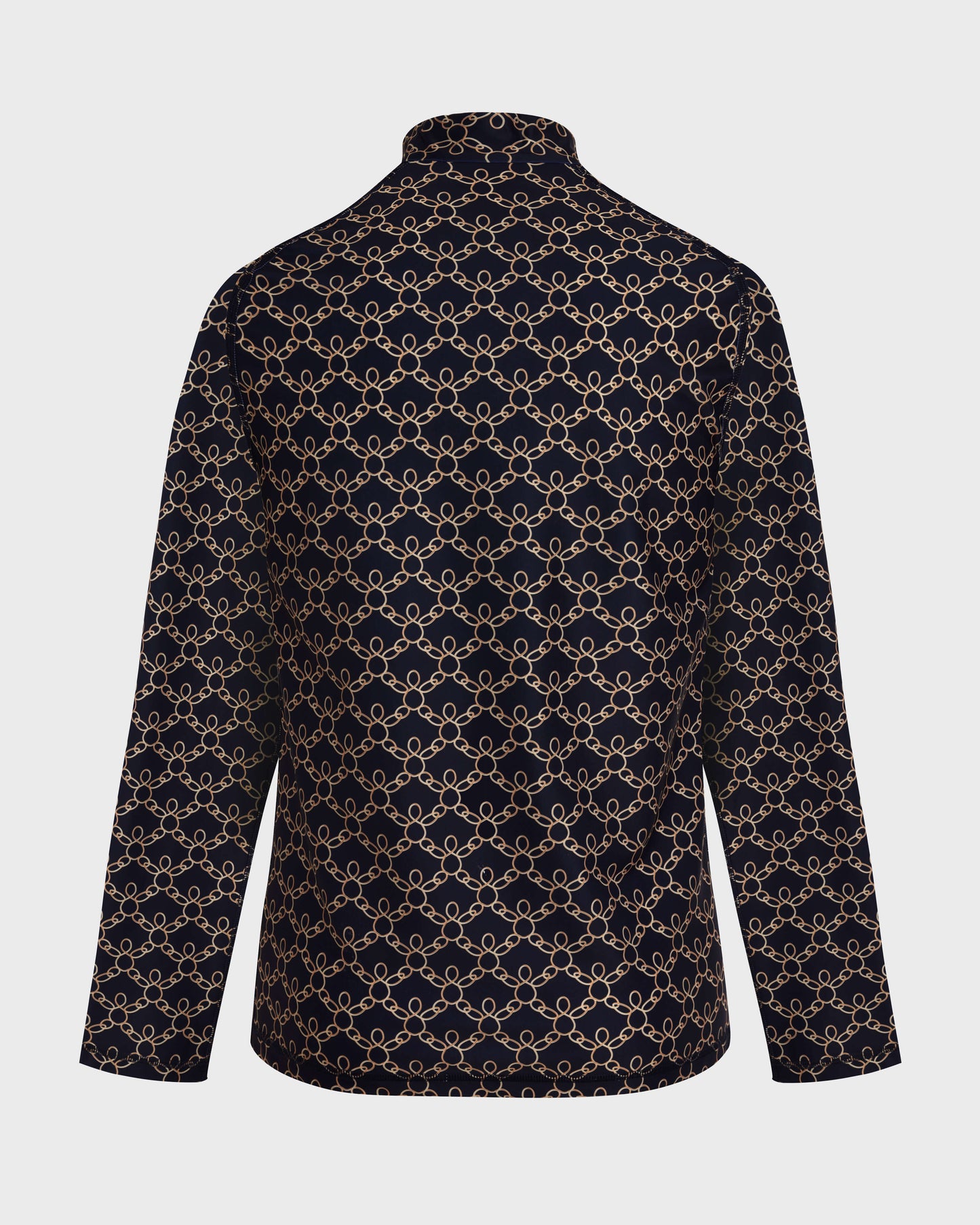 Vilebrequin Men Zipped Long Sleeves Rashguard Turtles Chain - Blue Navy