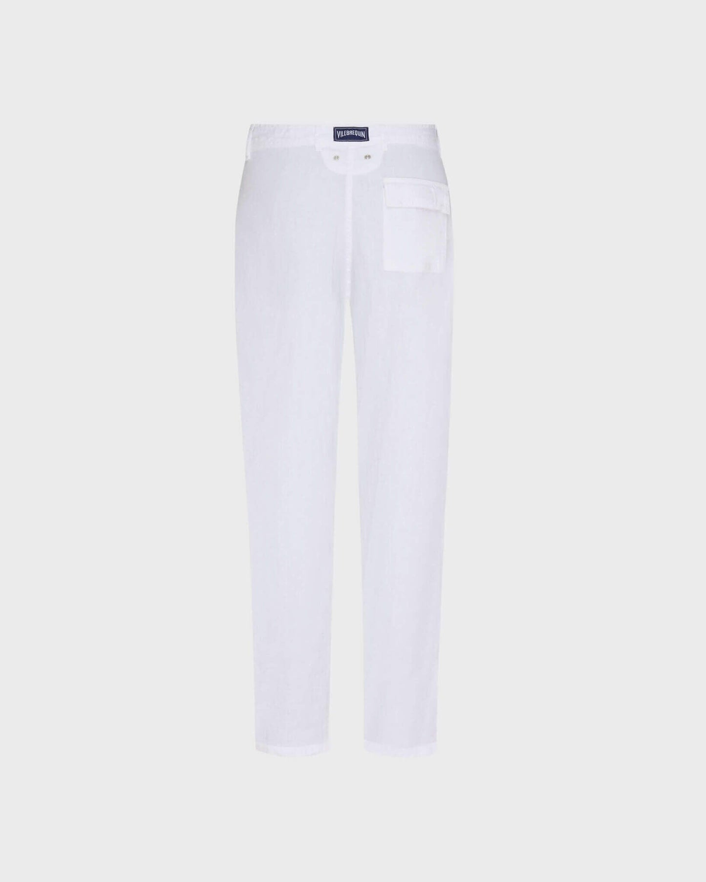 Vilebrequin Men Straight Linen Pants Solid - White Pants