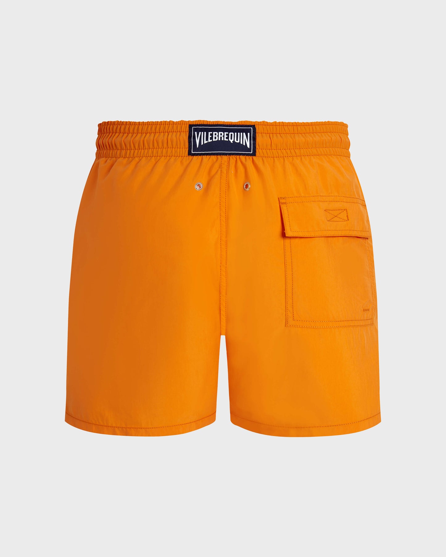 Vilebrequin Men Swim Trunks Water-reactive Octopus in Stripes - Orange Vitamin