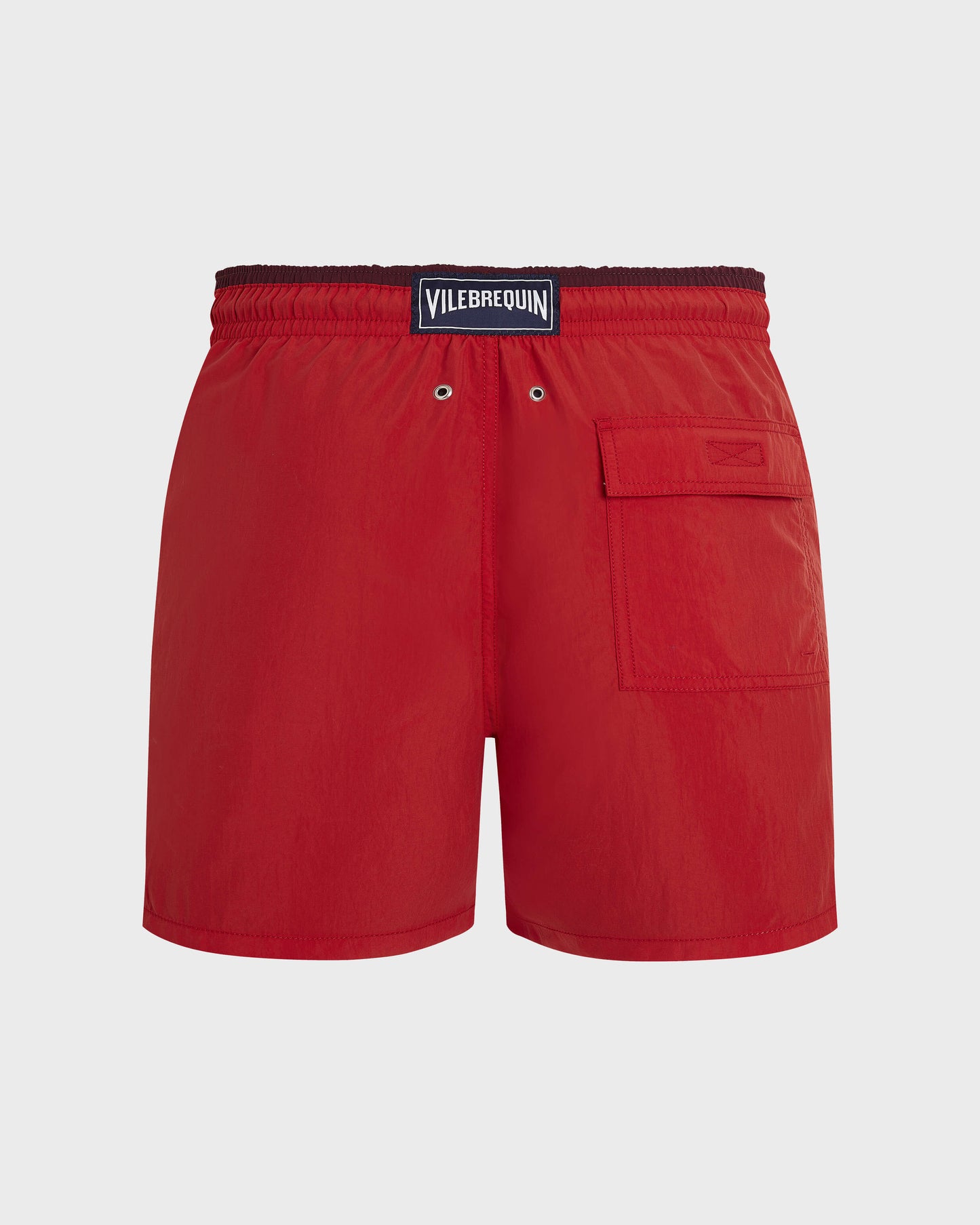 Vilebrequin Men Swim Shorts Solid Bicolore - Red Dalia Swimwear