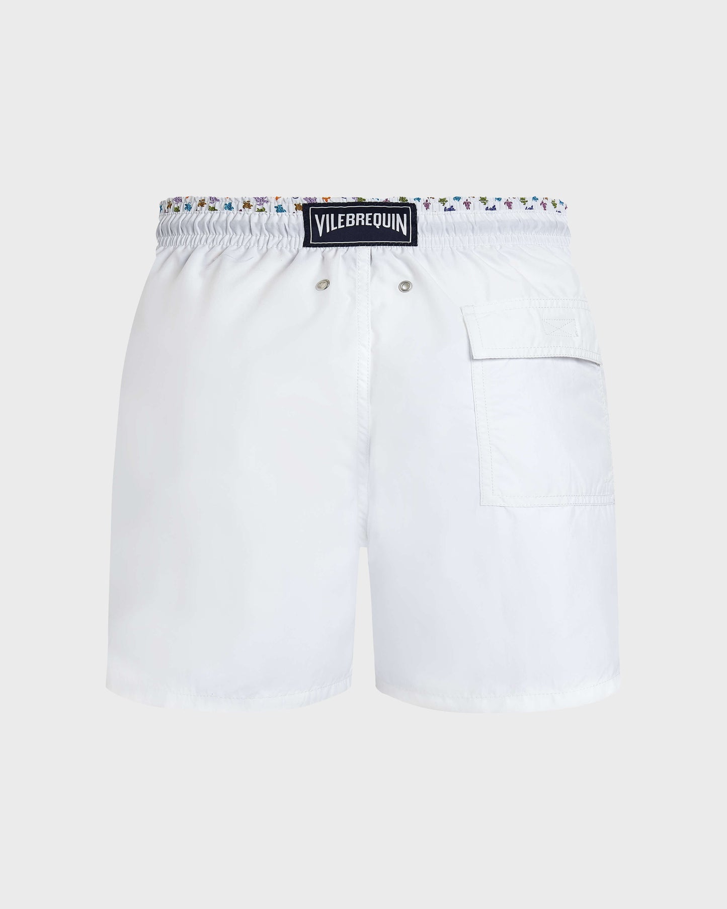 Vilebrequin Men Swim Trunks Bicolor Micro Ronde des Tortues - White