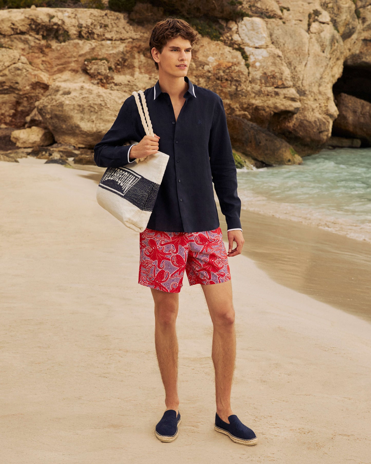 Vilebrequin Men Swim Trunks Hypnoctopus - Poppy red