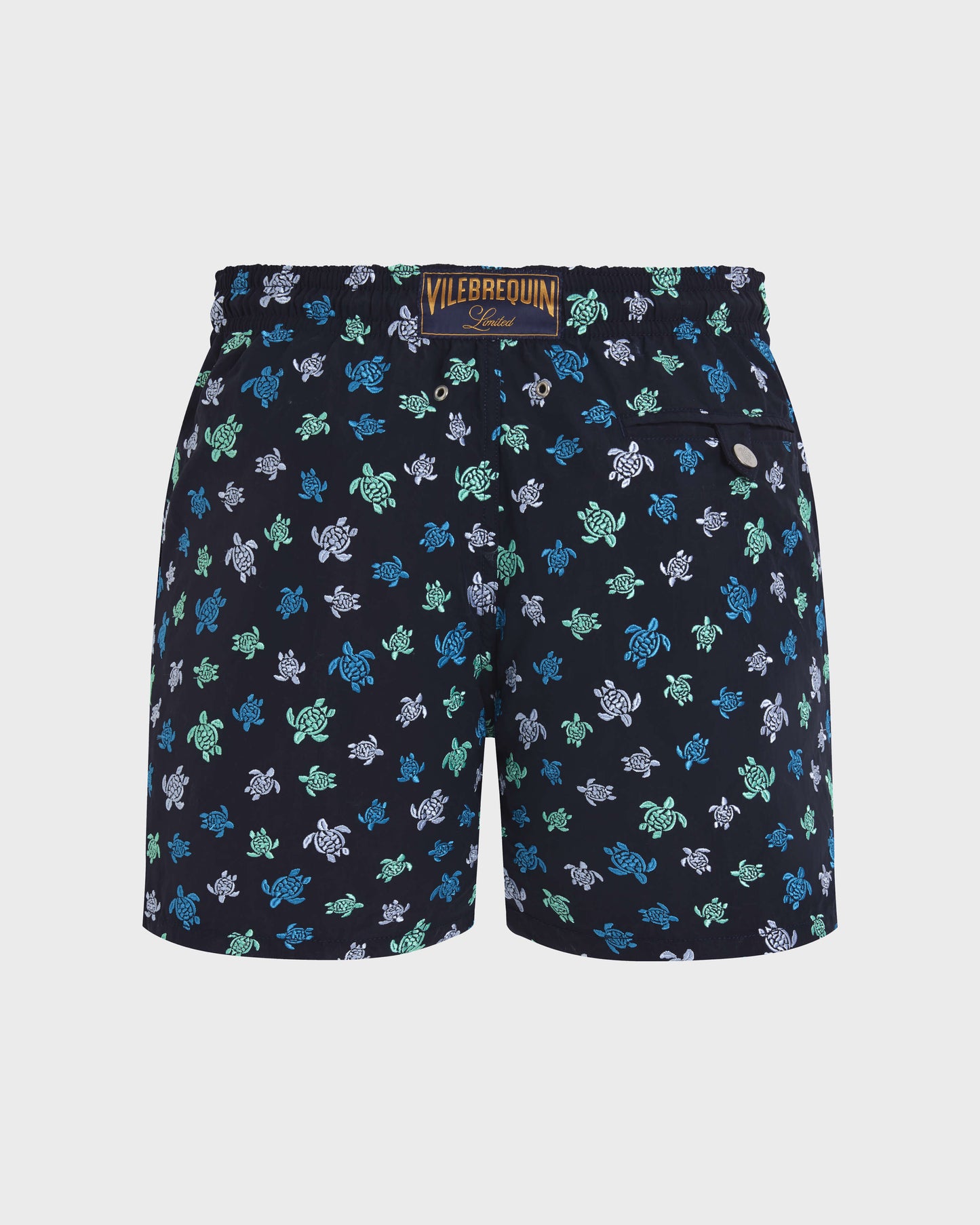 Vilebrequin Men Embroidered Swim Trunks Micro Ronde des Tortues - Limited Edition - Blue Navy
