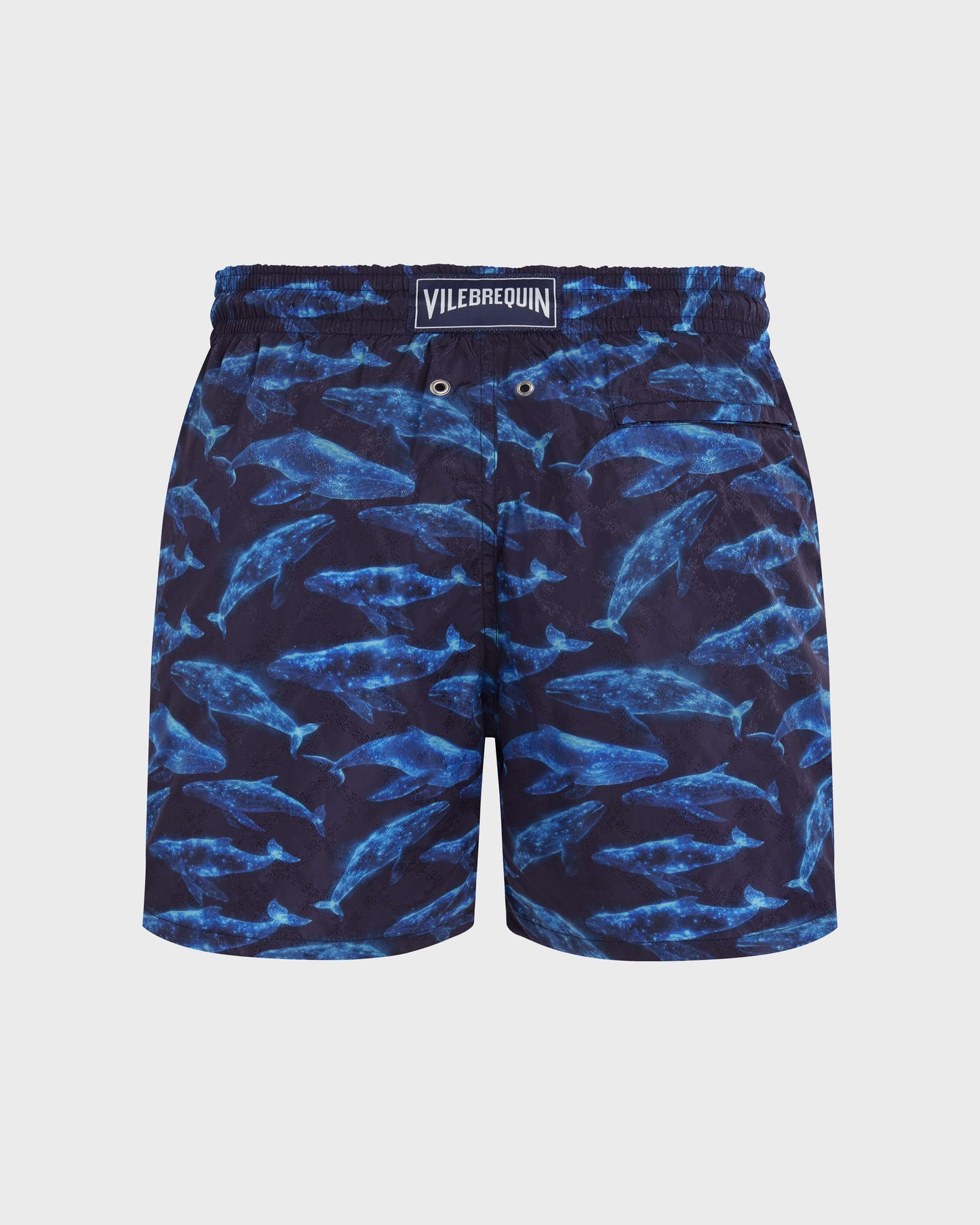 Vilebrequin Men Swim Trunks Sparkling Whales - Blue Navy