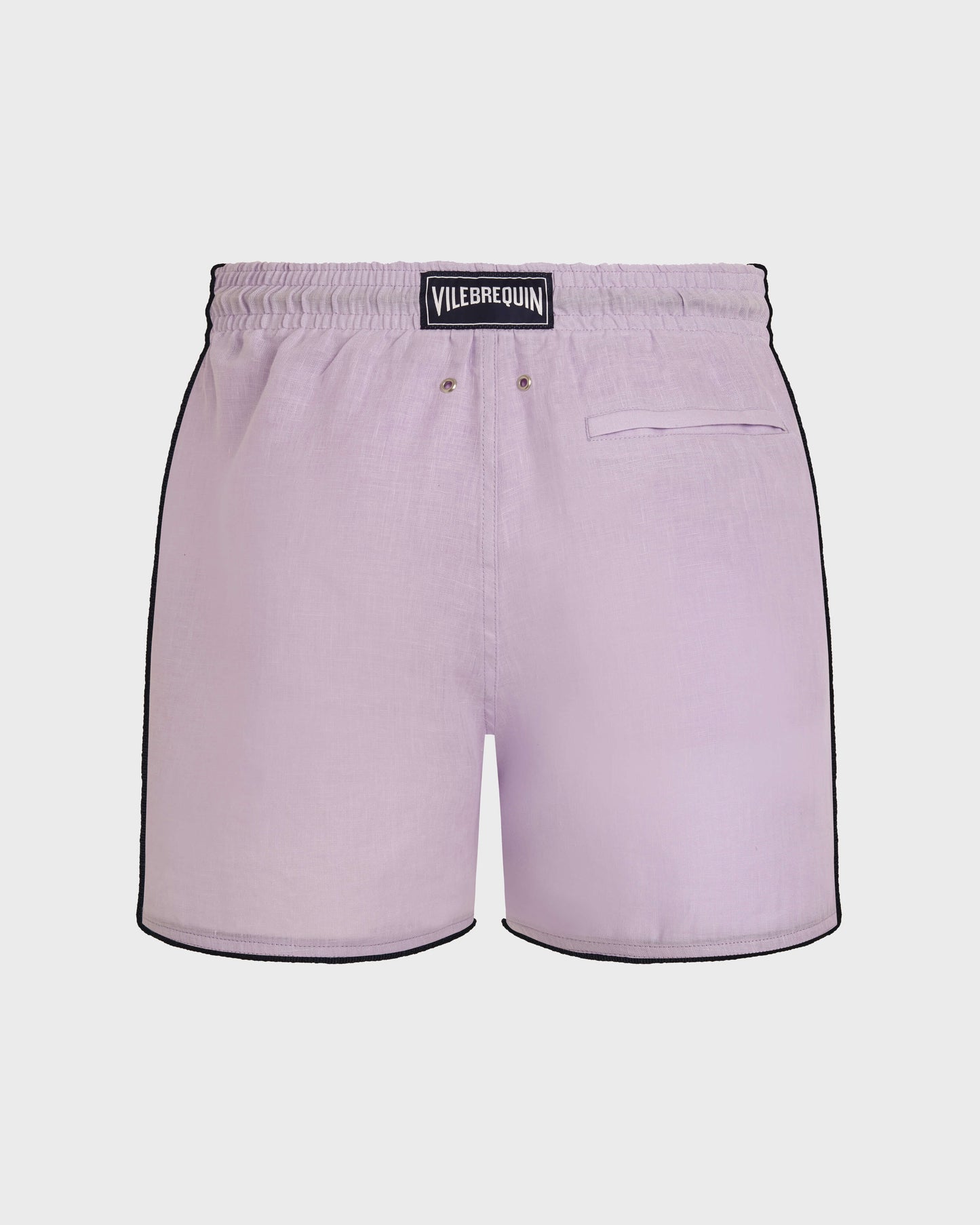 Vilebrequin Men Linen Swim Trunks Solid - Purple Kunzite