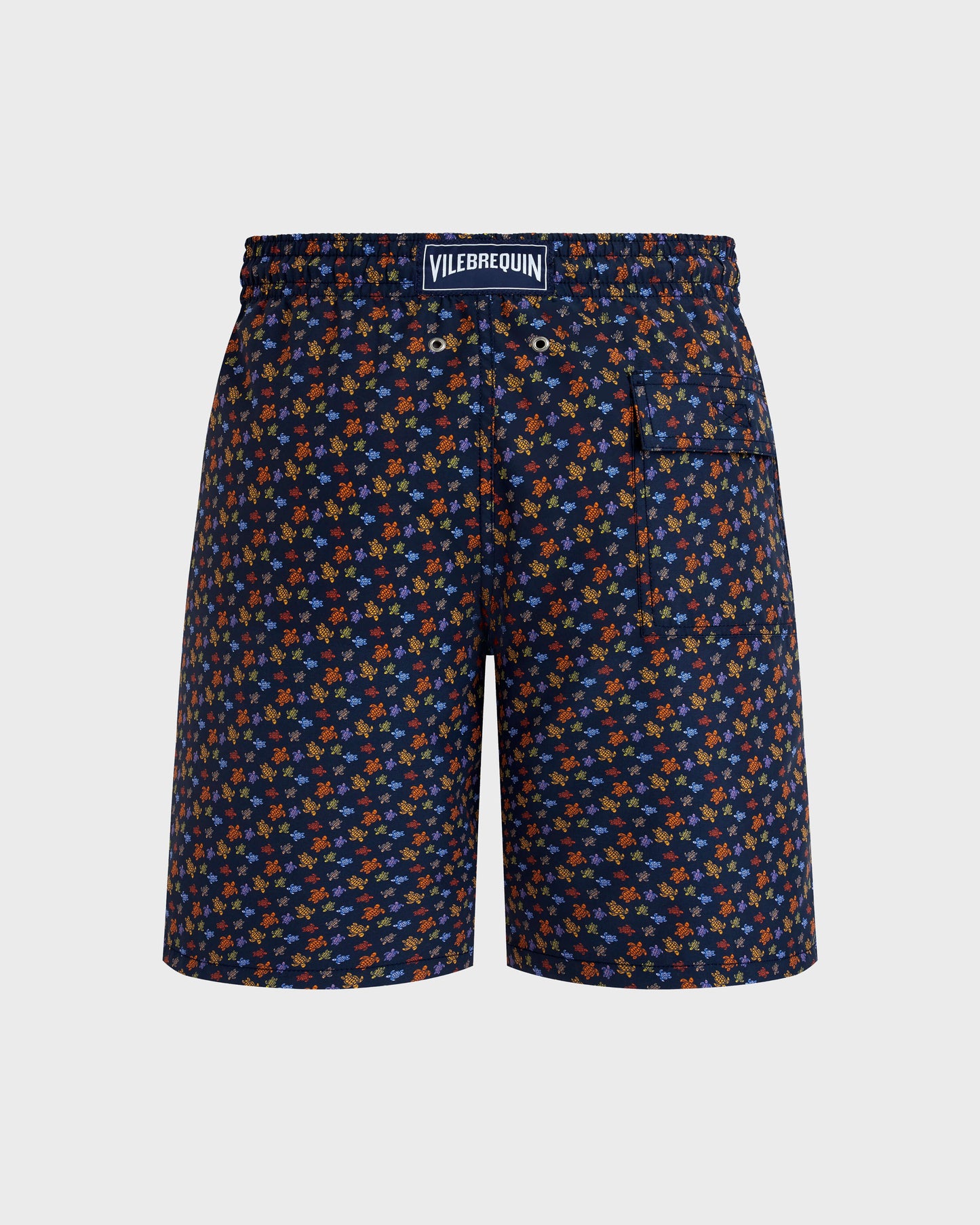 Vilebrequin Men Long Swim Shorts Micro Ronde Des Tortues - Orange Vitamin
