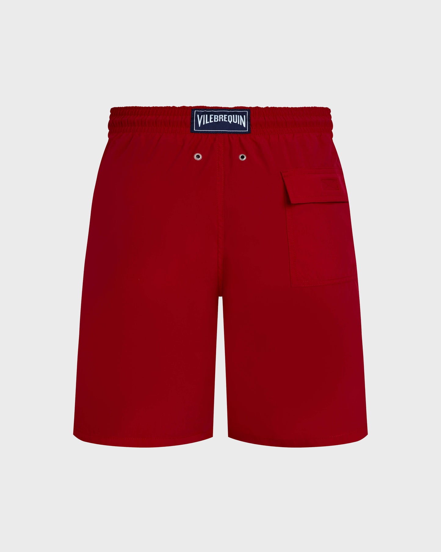 Vilebrequin Men Long Swim Shorts Water-reactive Ronde des Tortues - Red Lipstick