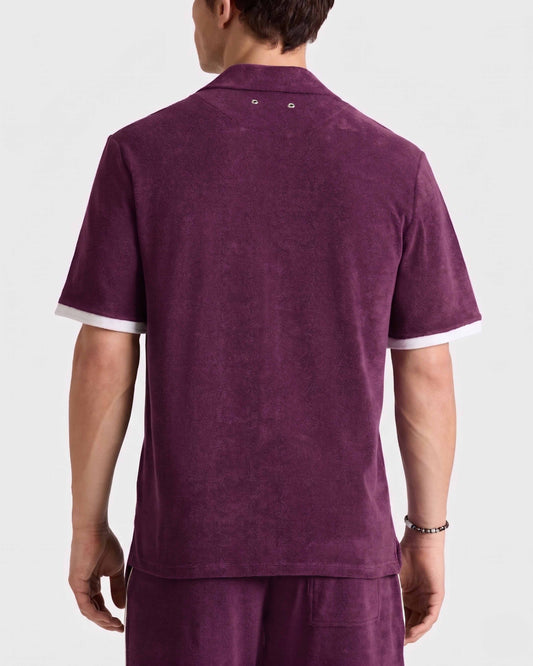Vilebrequin Men Terry Bowling Shirt Solid - Purple Kerala