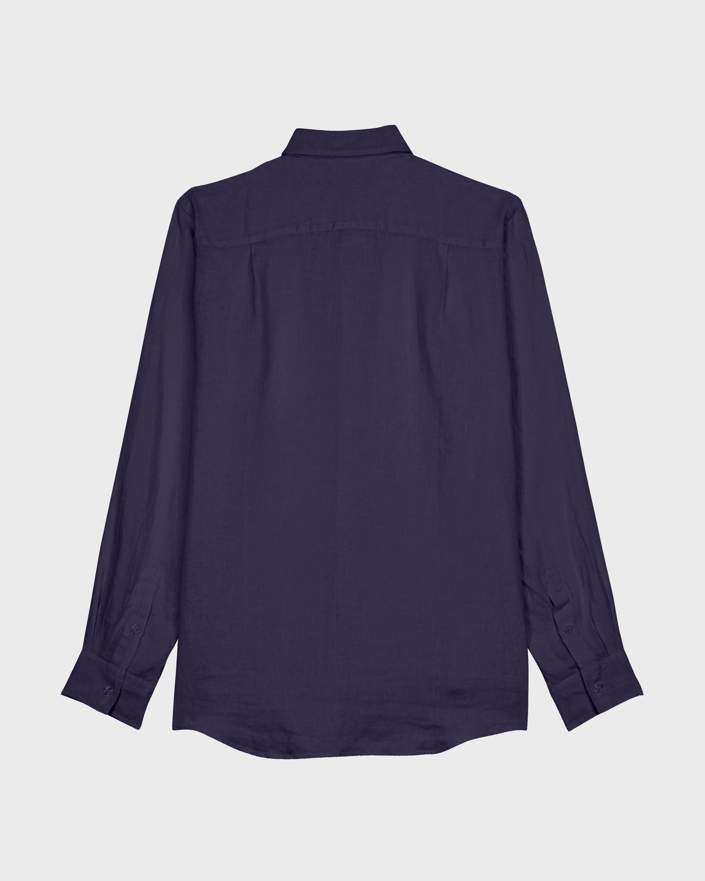 Vilebrequin Men Linen and Cotton Shirt Solid - Blue Navy