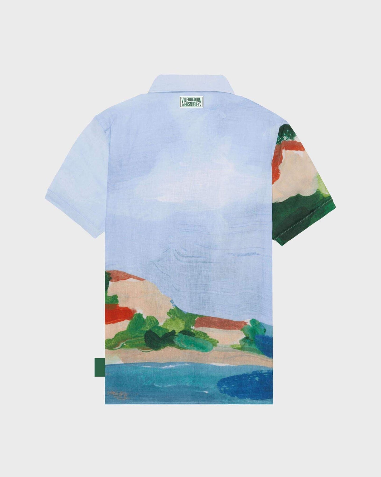 Vilebrequin Men Linen Bowling Shirt 360 Landscape - Vilebrequin x Highsnobiety - Blue Chambray Website | HARZ3U51