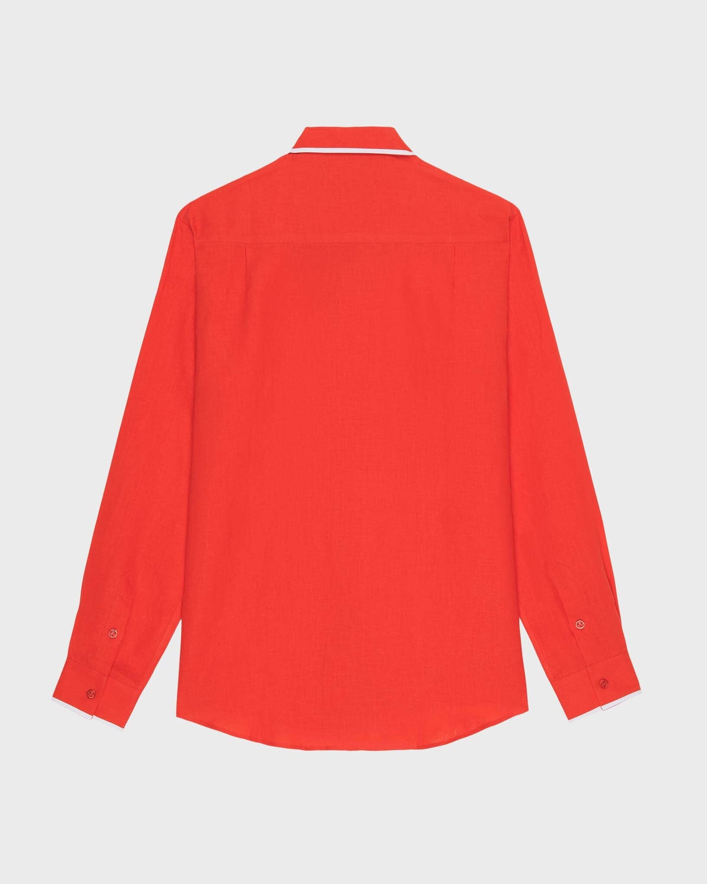 Vilebrequin Men Linen Shirt VBQ Line - Poppy red