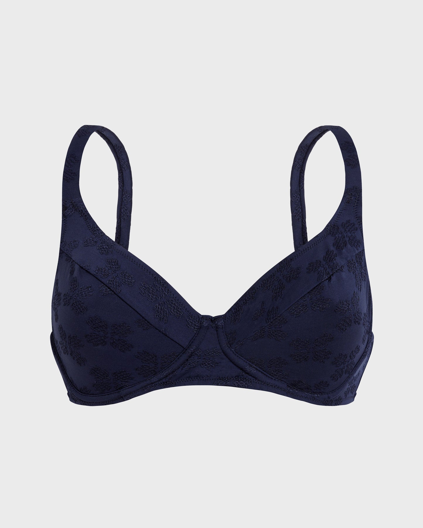 Vilebrequin Women Underwire Bikini Top Turtle Monogram Jacquard - Blue Navy