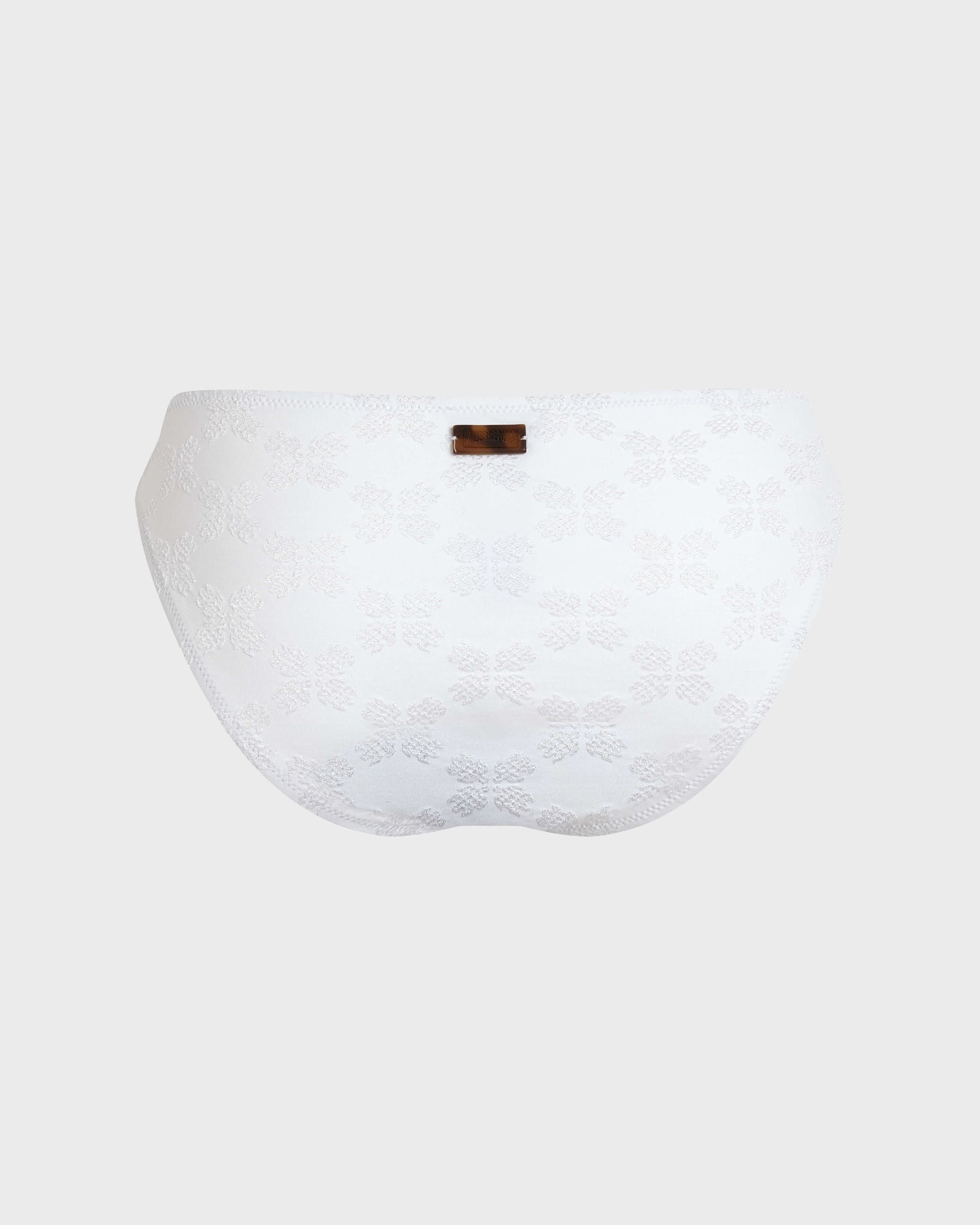 Vilebrequin Women Midi brief Bikini Bottom Turtle Monogram Jacquard - White