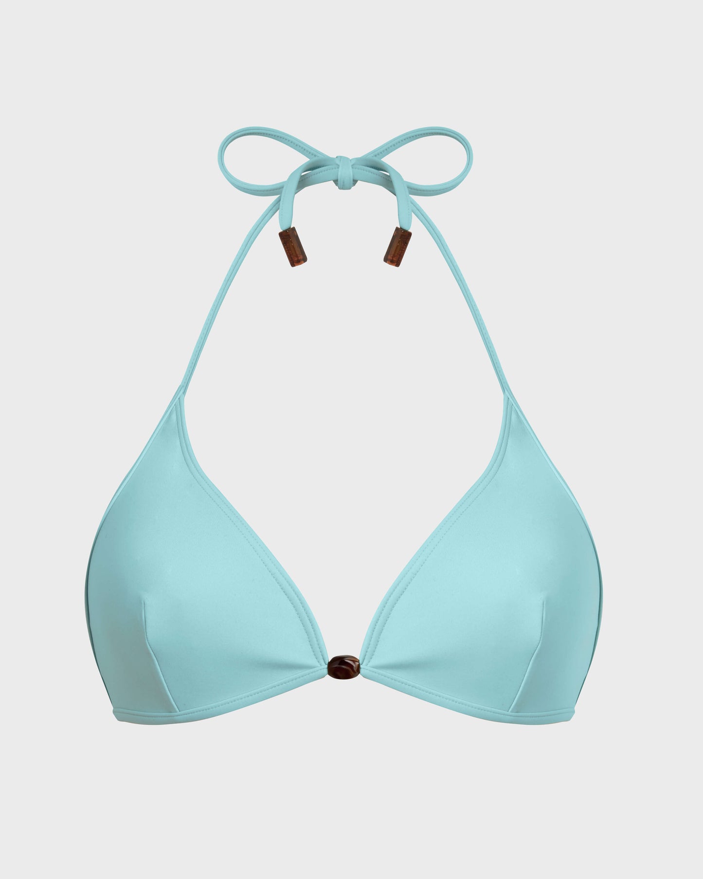 Vilebrequin Women Halter Bikini Top Pearl Solid - Blue Oxygene