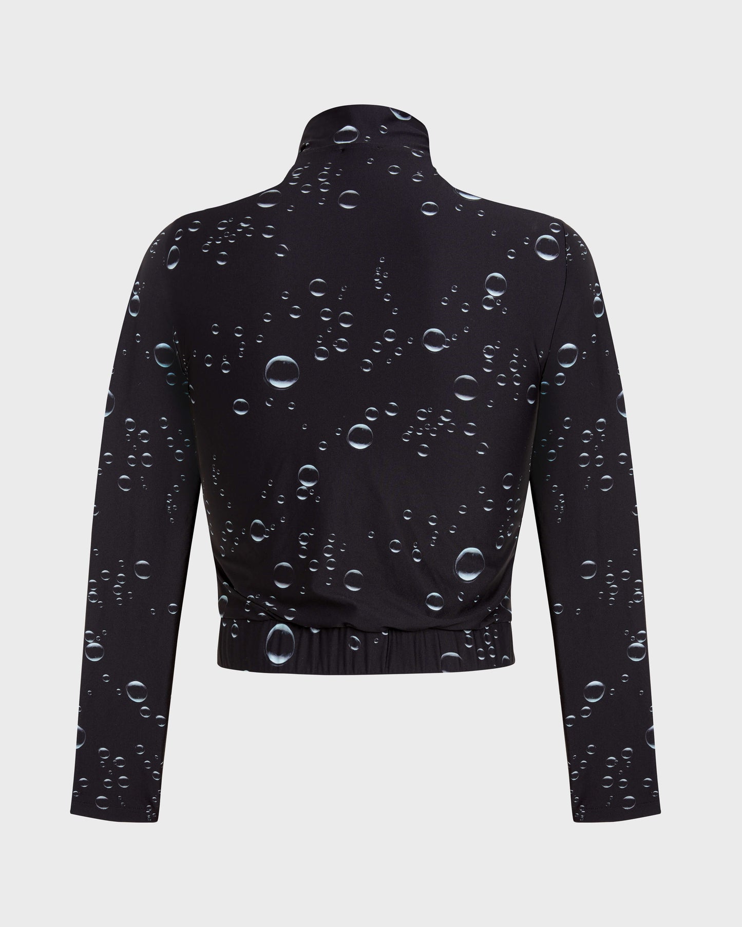 Vilebrequin Women Full Zip Crop Top Rashguard Bubble 3D - Black