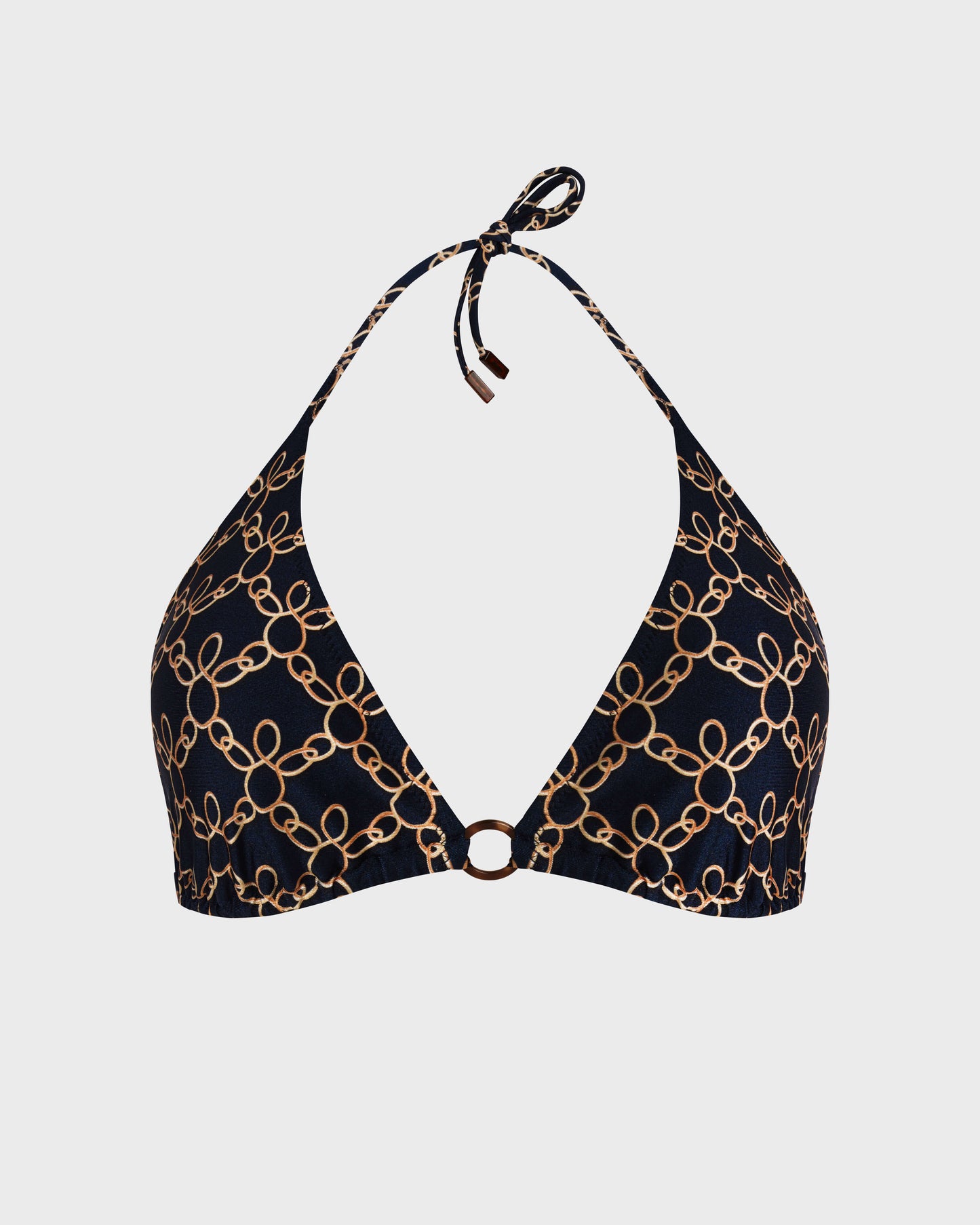Vilebrequin Women Triangle Bikini Top Turtles Chain - Blue Navy