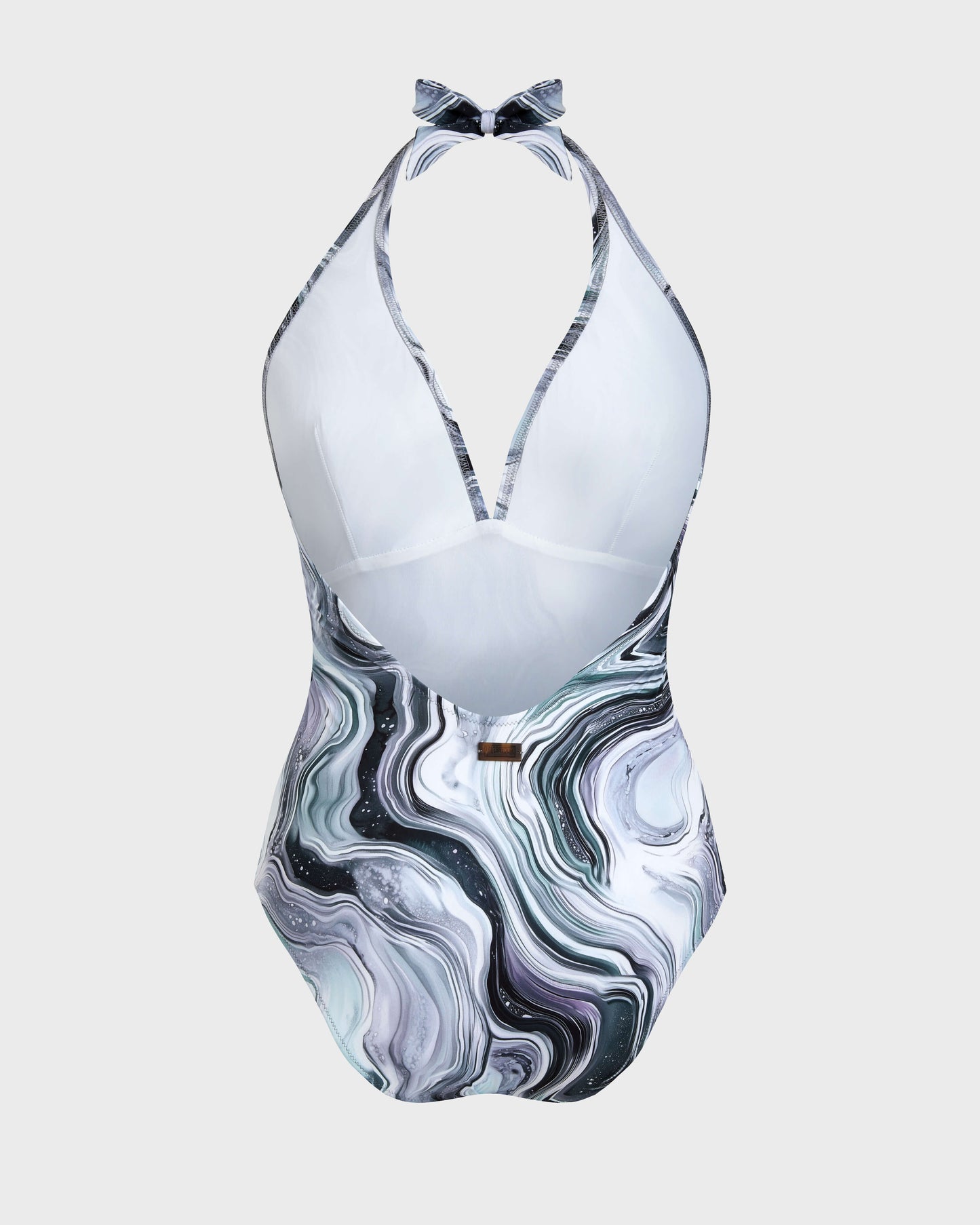Vilebrequin Women Halter One-piece Swimsuit Marble - White