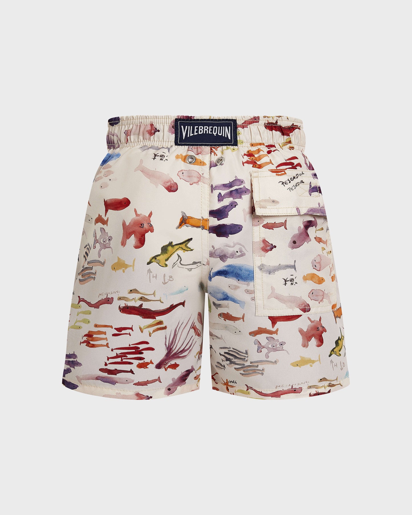 Vilebrequin Boys Boys Swim Trunks Pescador - VBQ x Fabrice Hyber - White Papier
