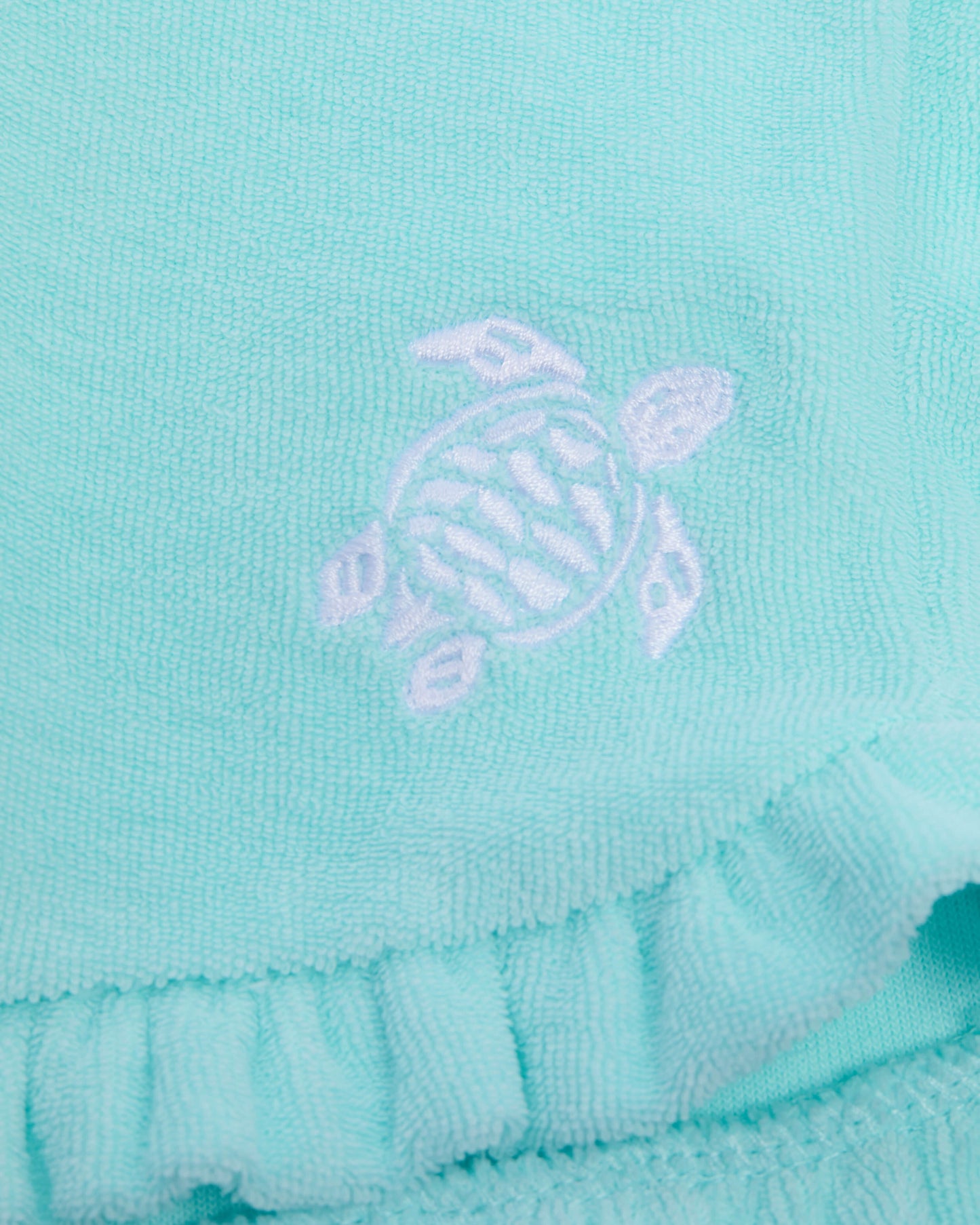 Vilebrequin Girls Girls Terry Shorts Embroidered Turtle - Blue Oxygene