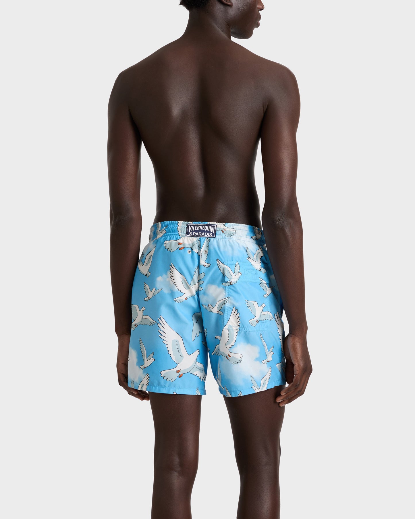 Vilebrequin Men Swim Trunks Doves - VBQ x 3.PARADIS - Blue Jaipuy