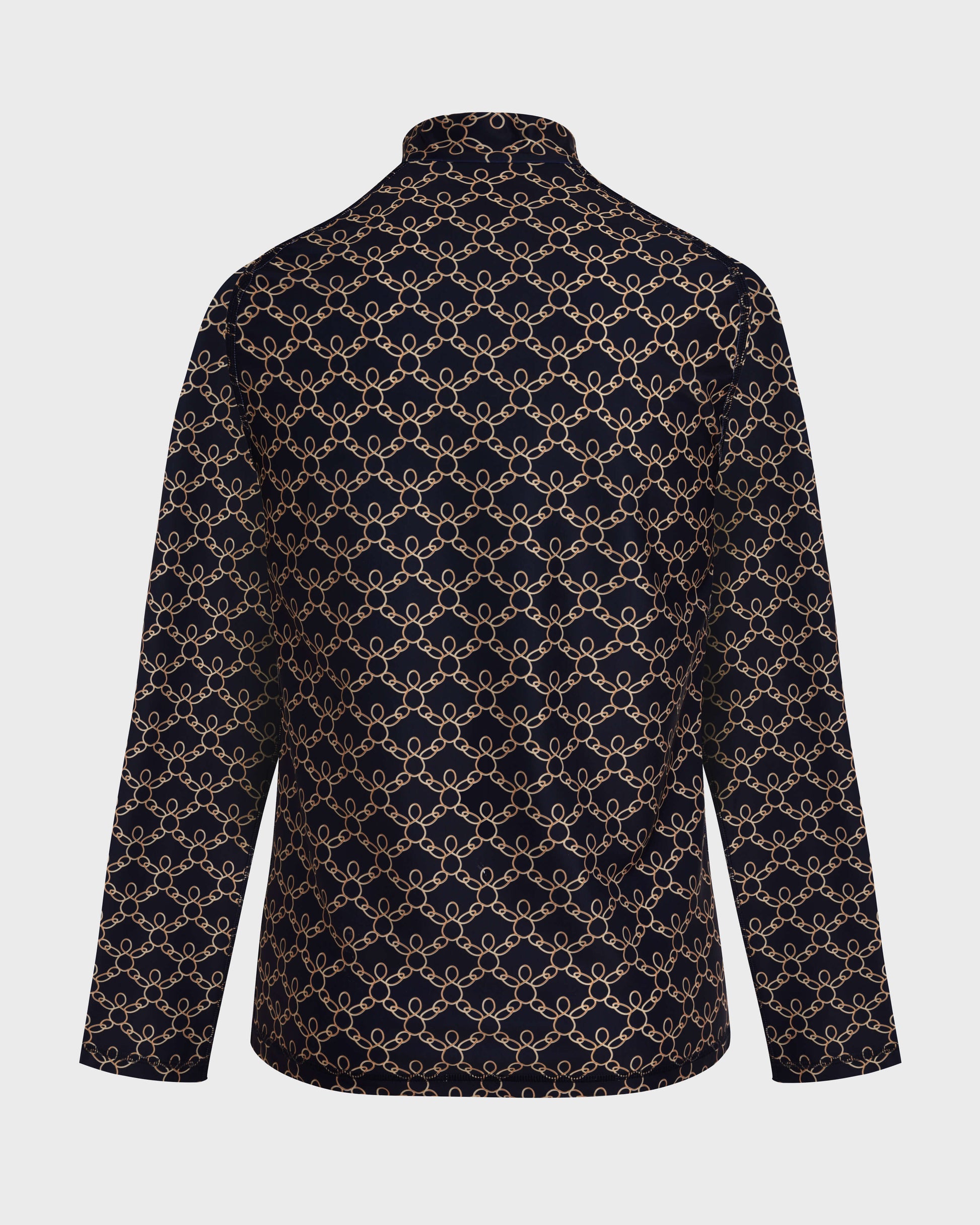 Vilebrequin Men Zipped Long Sleeves Rashguard Turtles Chain - Blue Navy