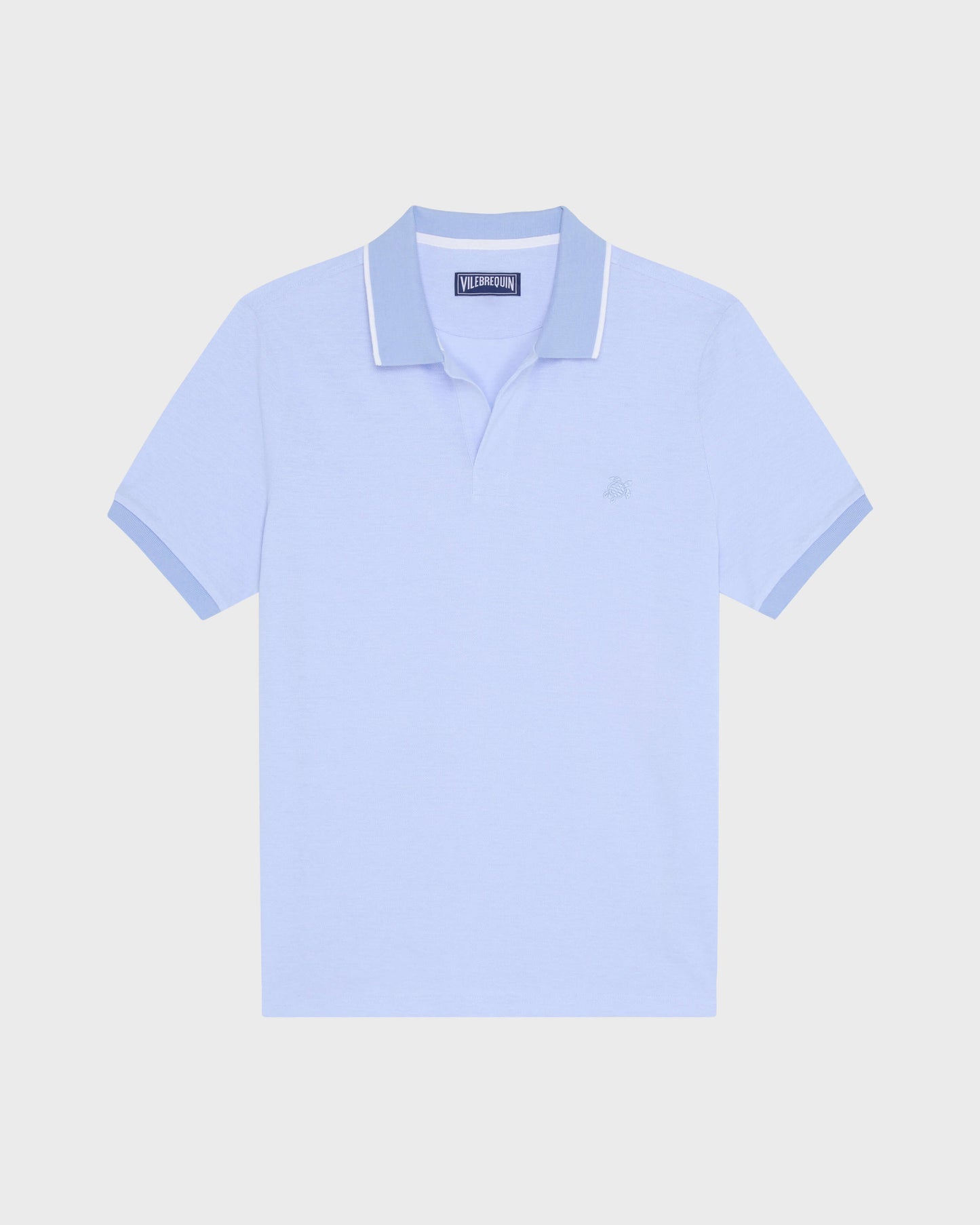 Vilebrequin Men Cotton Polo Shirt Solid - Blue Cloudy