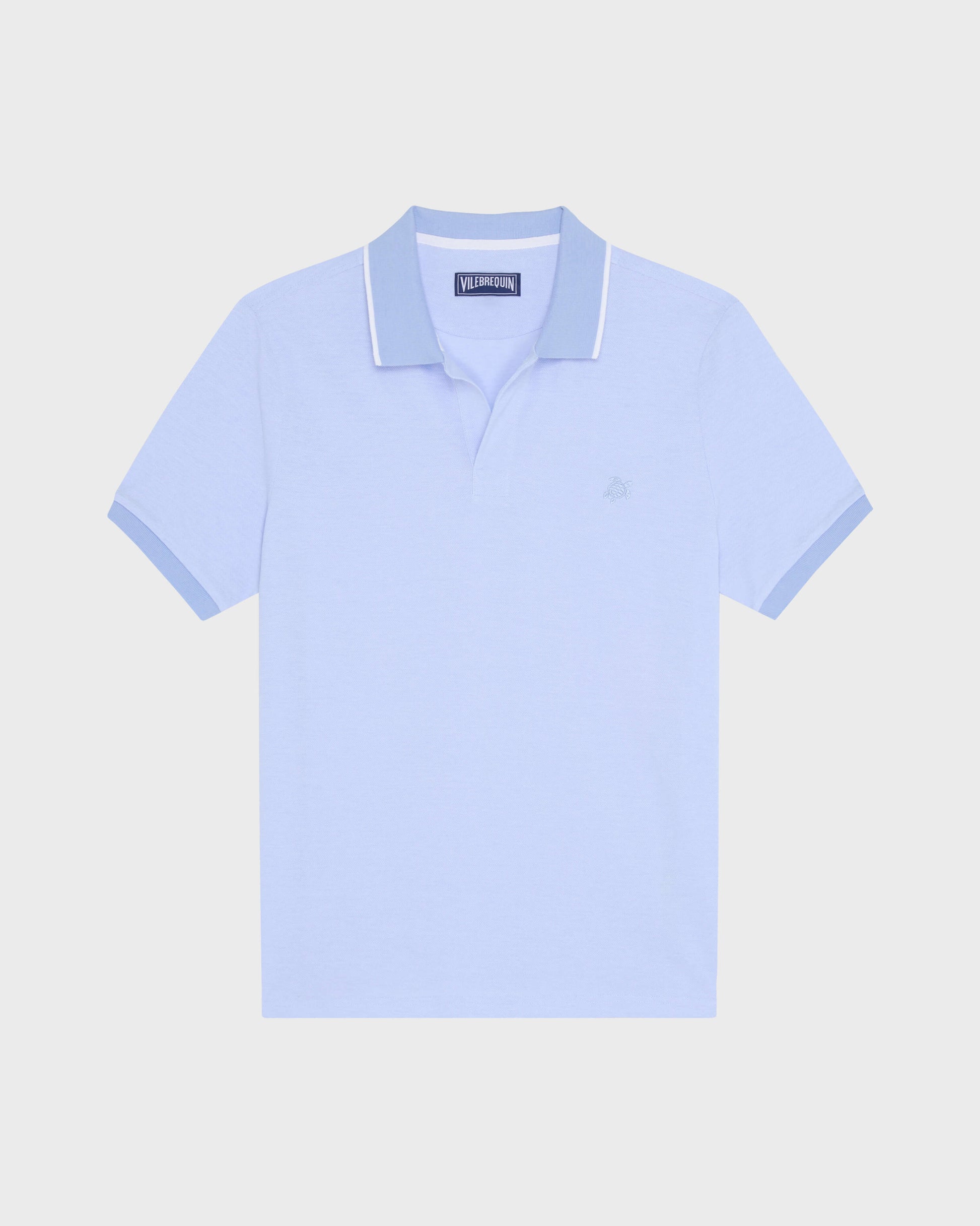 Vilebrequin Men Cotton Polo Shirt Solid - Blue Cloudy