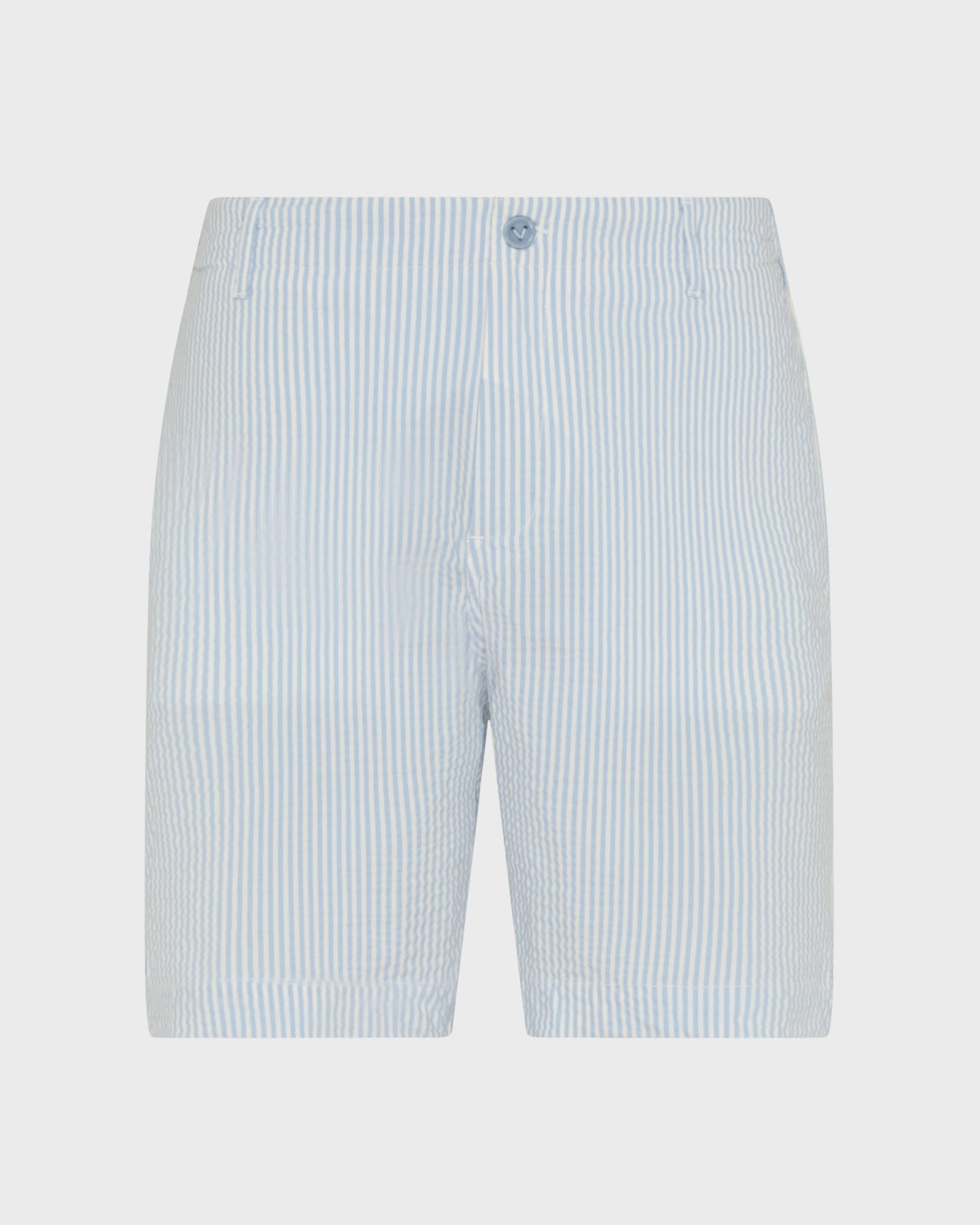 Vilebrequin Men Stretch Cotton Bermuda Shorts Seersuckers Stripes - Blue Cloudy