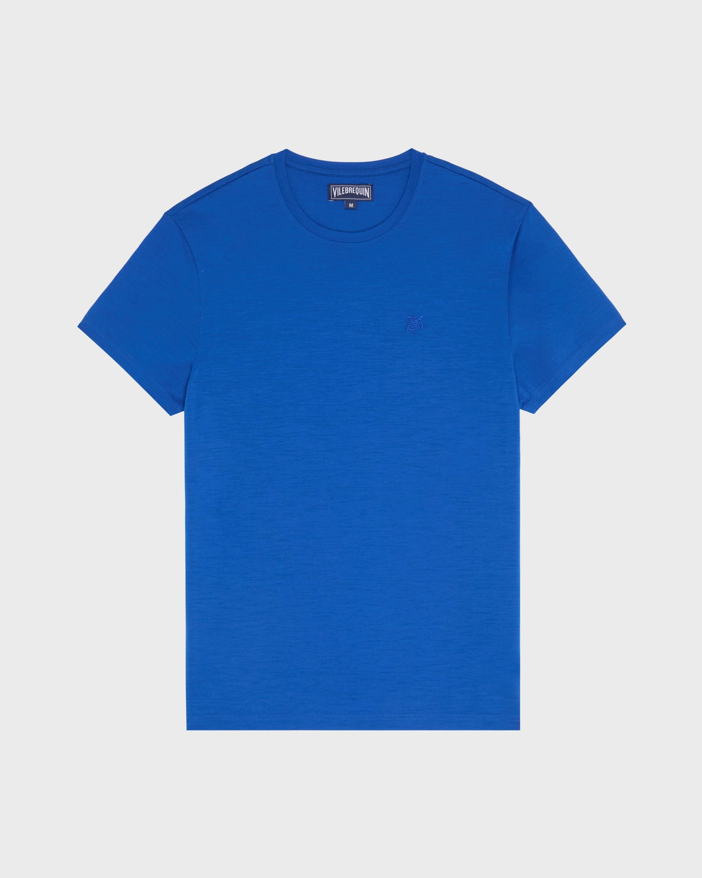 Vilebrequin Men Wool T-shirt Solid - Sea blue