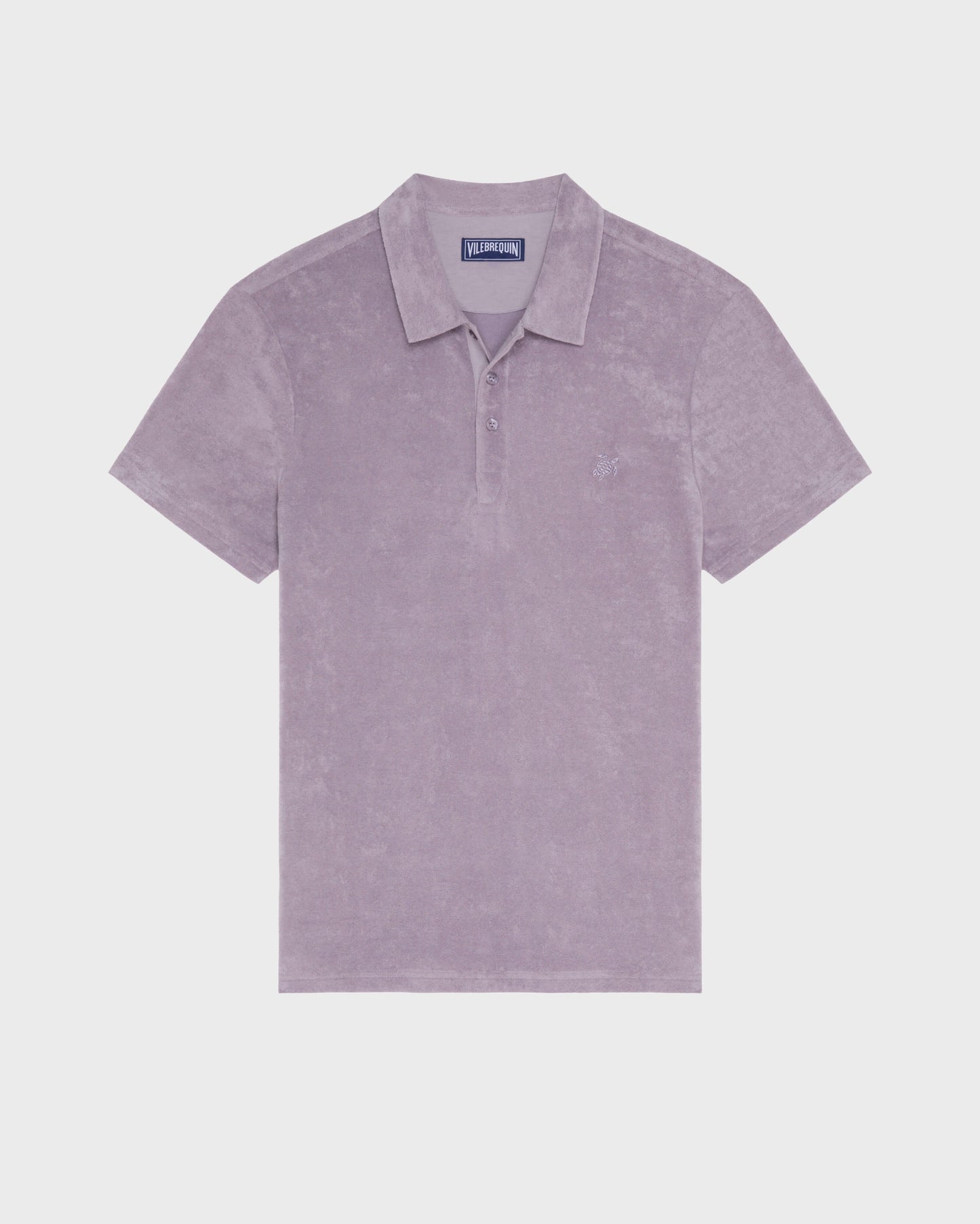 Vilebrequin Men Terry Polo Shirt Solid - Purple Ouragan
