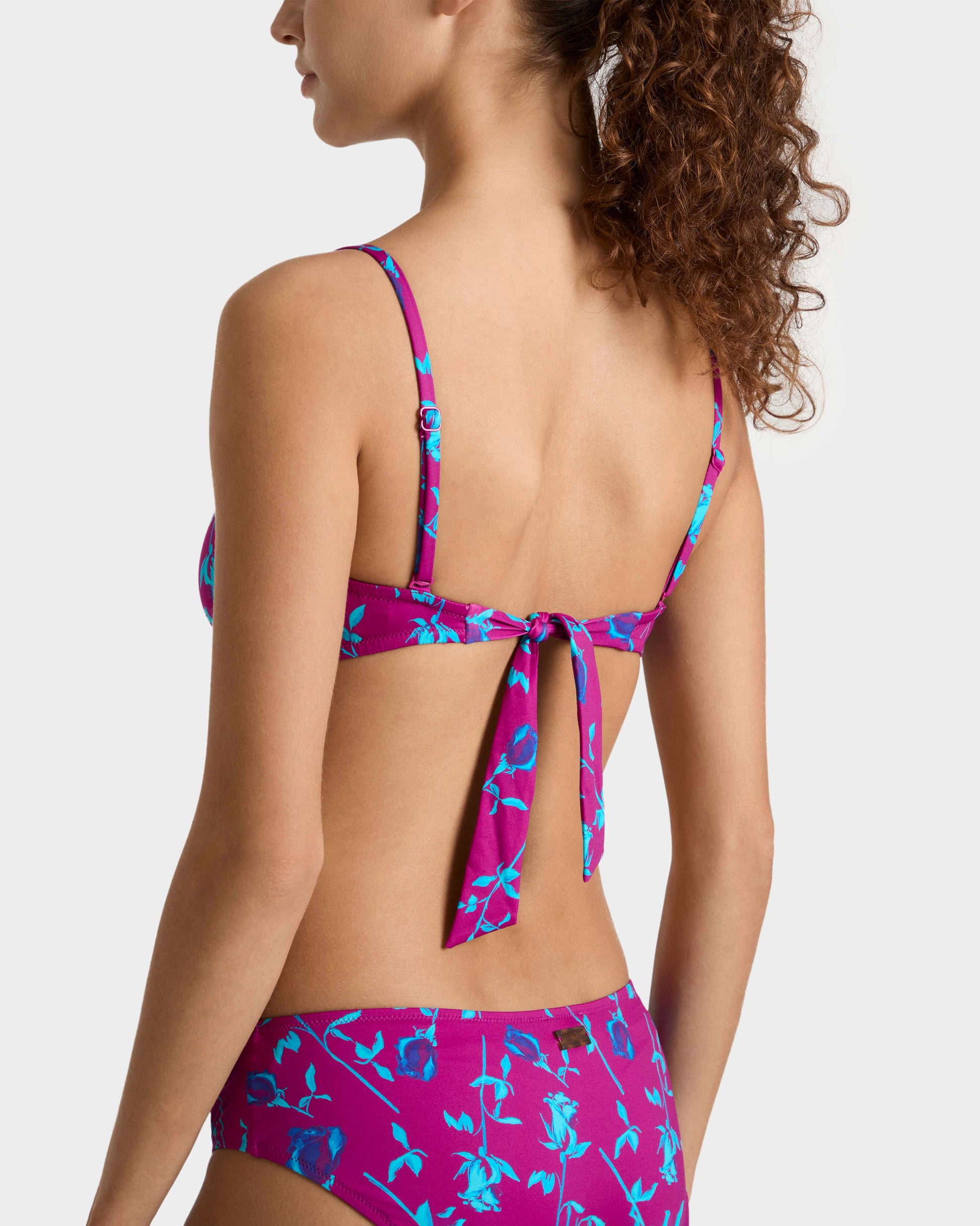 Vilebrequin Women Bralette Bikini Top Roses - Red Crimson purple