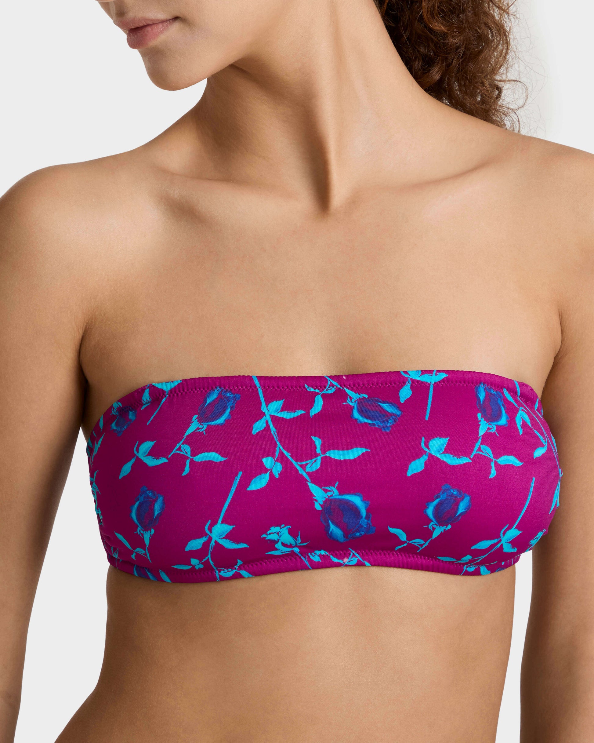 Vilebrequin Women Bralette Bikini Top Roses - Red Crimson purple