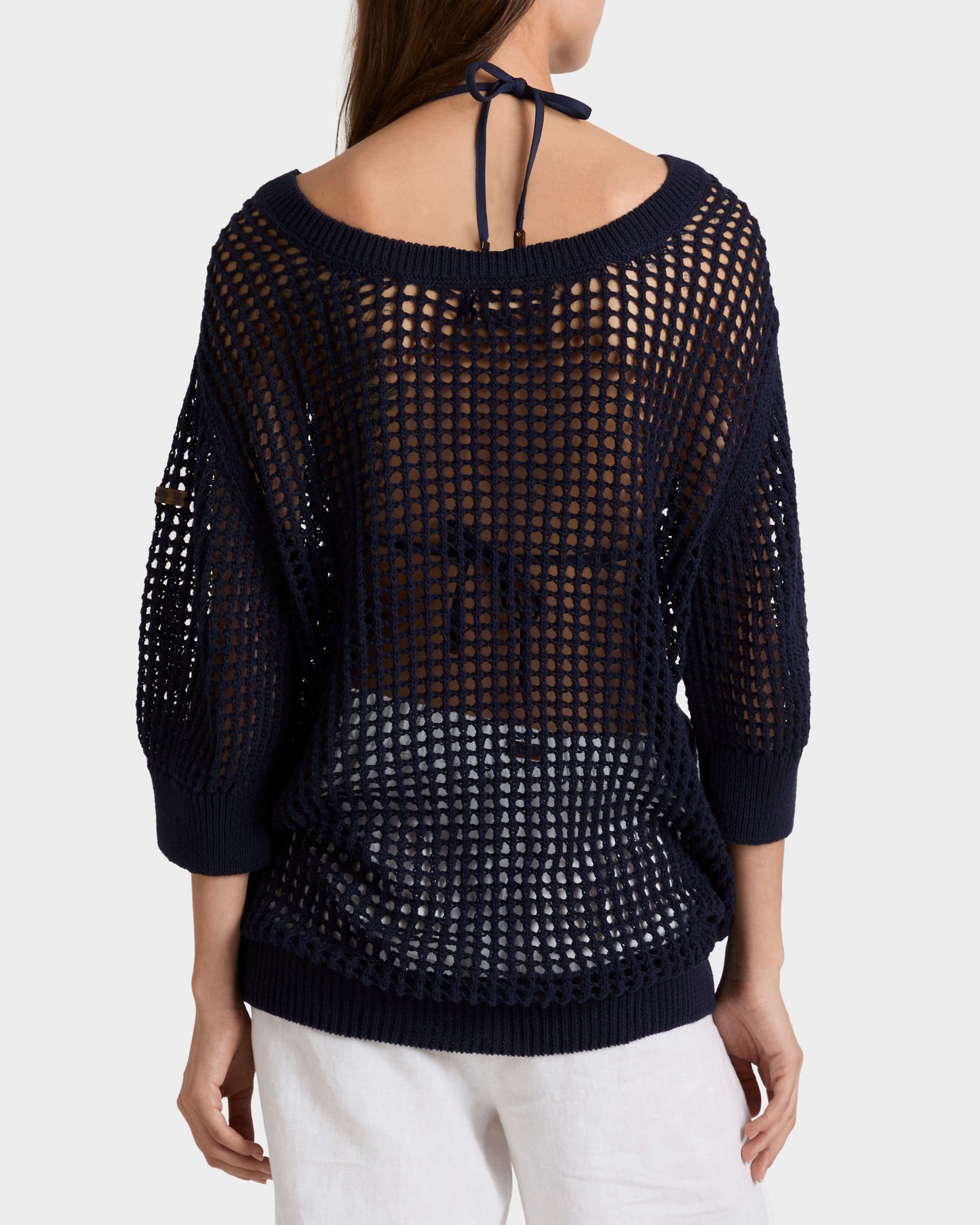 Vilebrequin Women Crochet Sweater Solid - Blue Navy