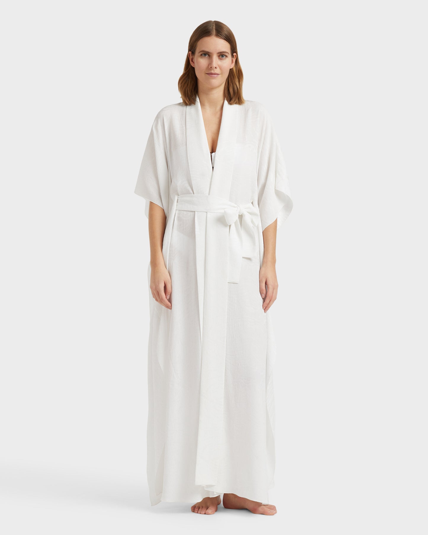 Vilebrequin Women Jacquard Silk Crêpe Kimono - White