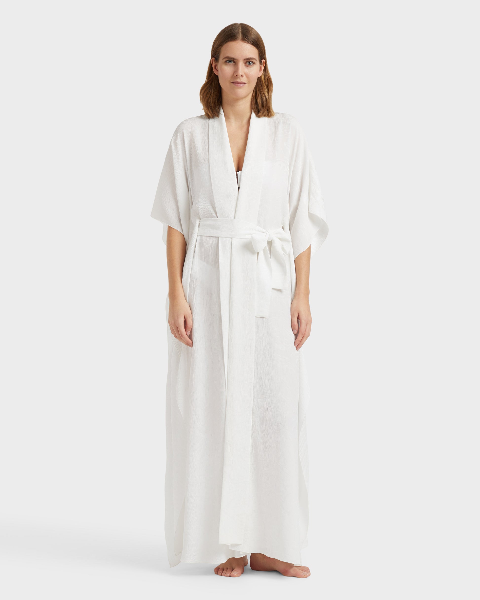 Vilebrequin Women Jacquard Silk Crêpe Kimono - White