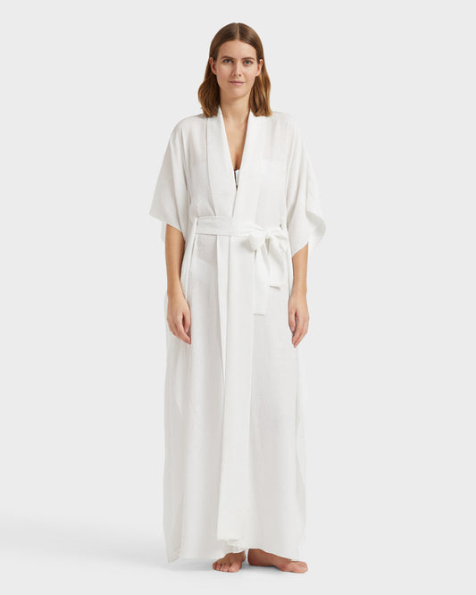 Vilebrequin Women Jacquard Silk Crêpe Kimono - White
