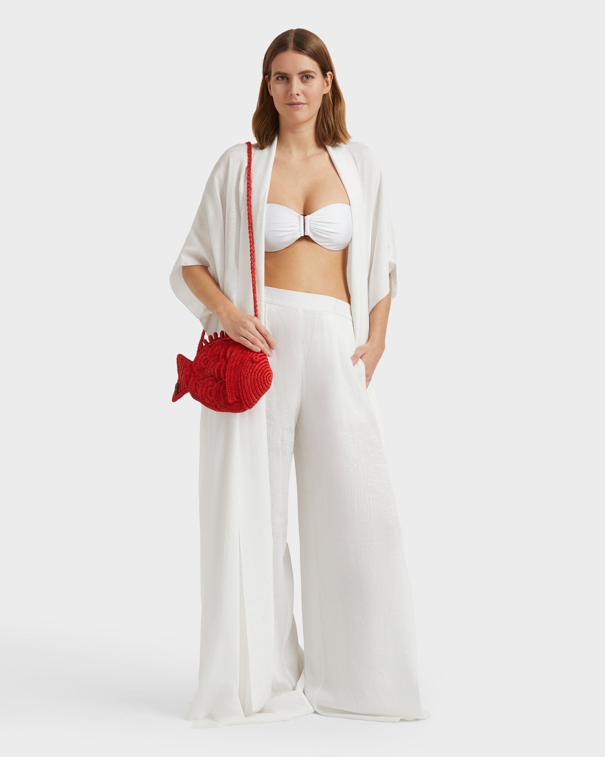 Vilebrequin Women Jacquard Silk Crêpe Kimono - White