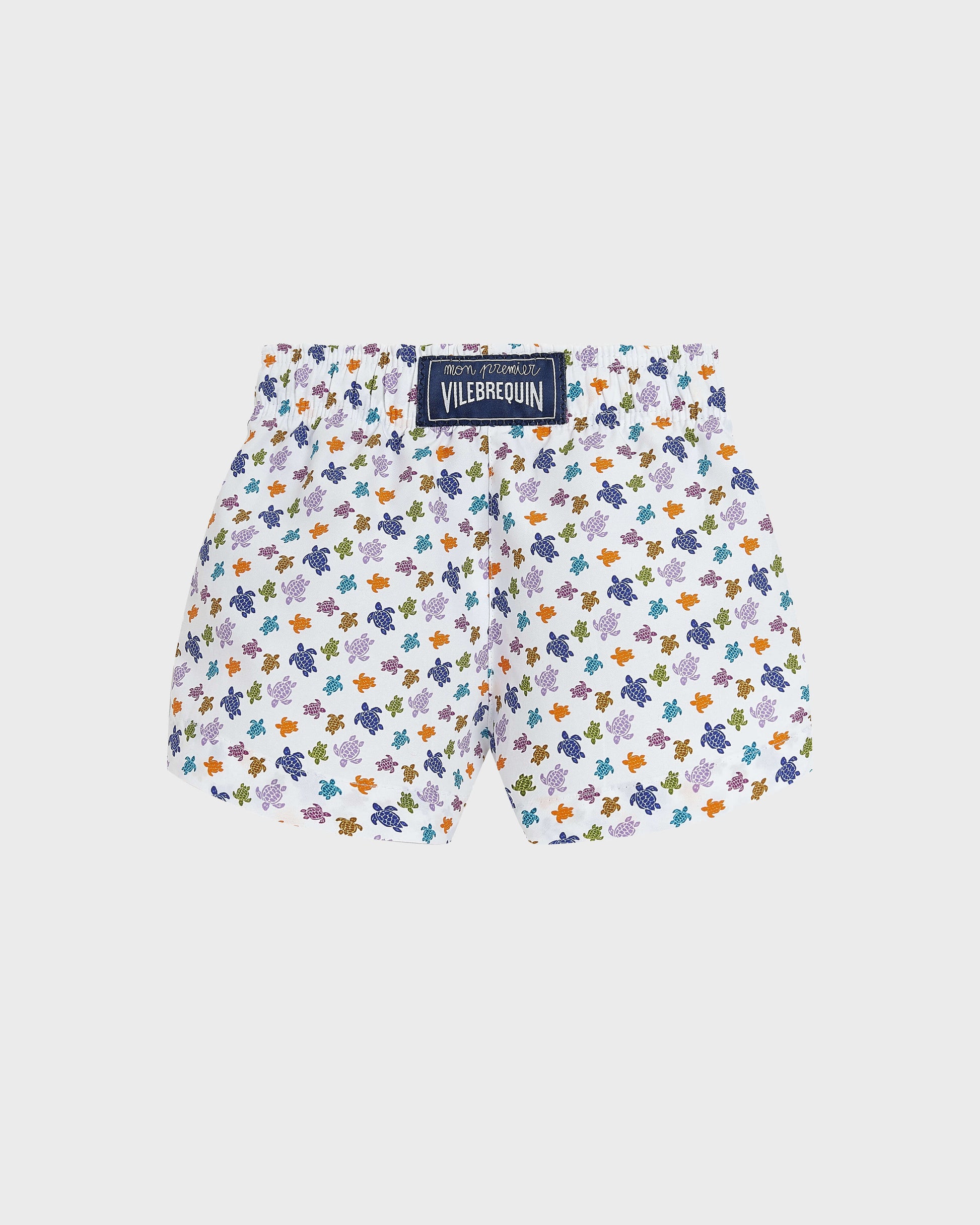 Vilebrequin Boys|Girls Baby Swim Trunks Micro Ronde des Tortues - White