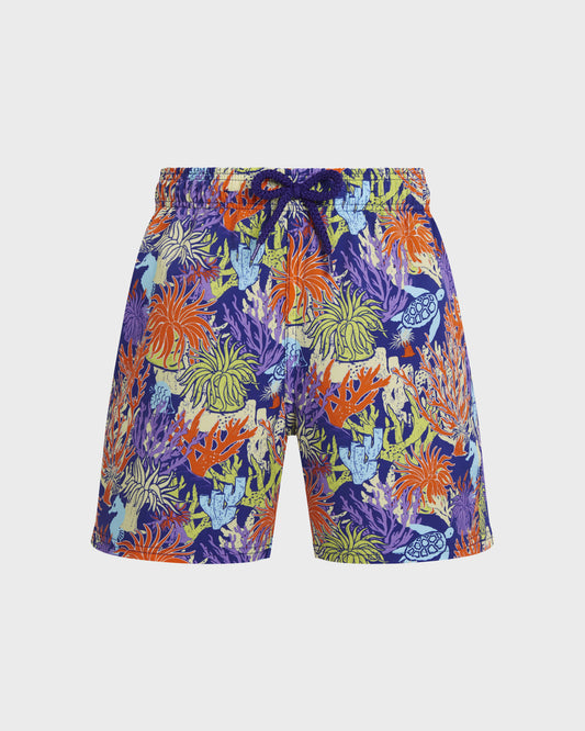 Vilebrequin Boys Boys Stretch Swim Trunks Aquatic Life - Blue Versailles
