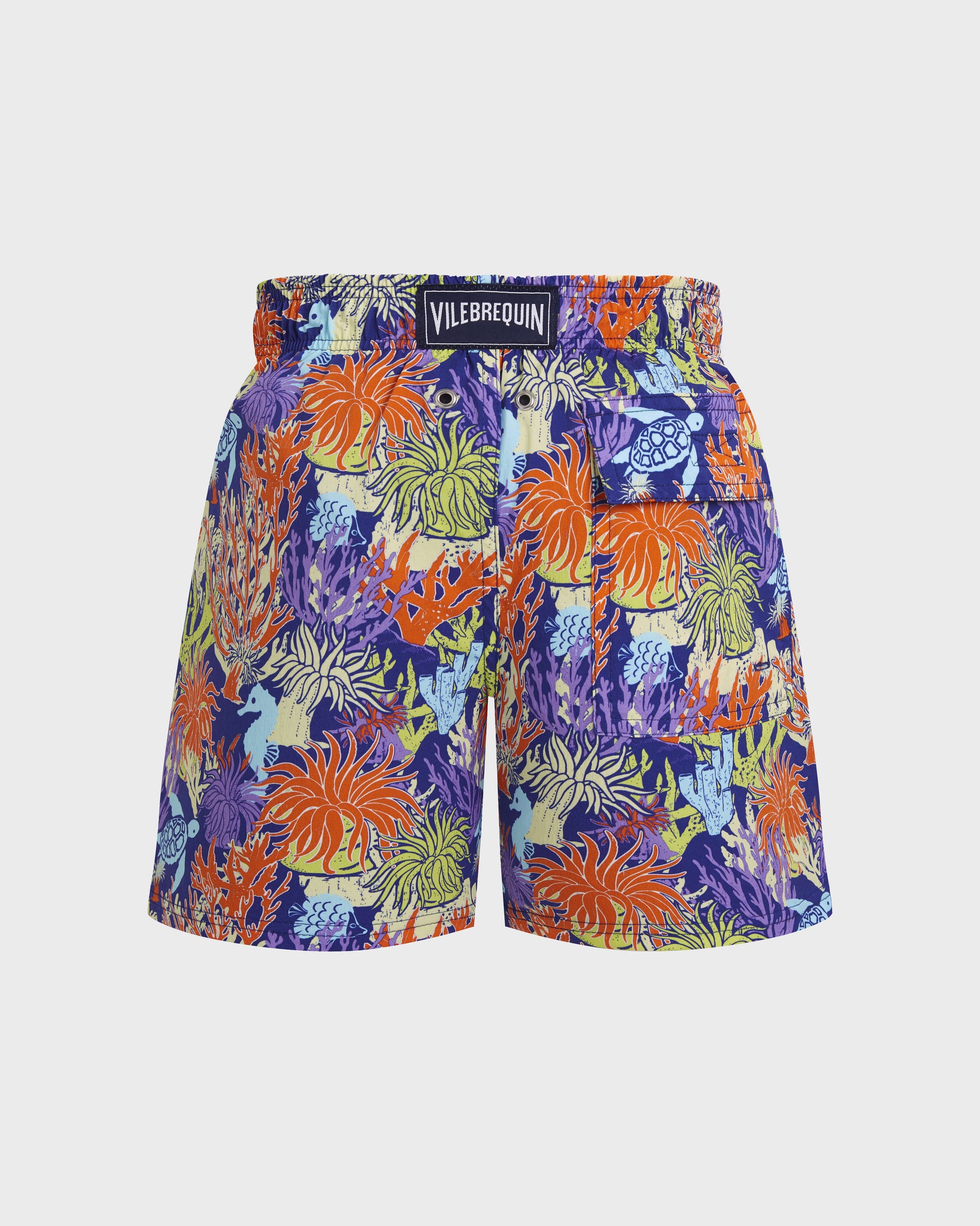 Vilebrequin Boys Boys Stretch Swim Trunks Aquatic Life - Blue Versailles