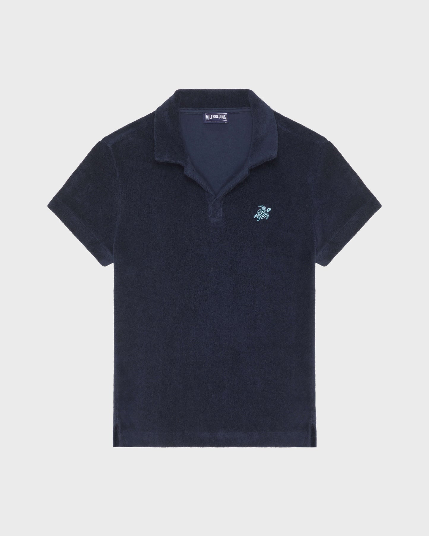 Vilebrequin Boys Boys Terry Polo Embroidered Turtle - Blue Navy
