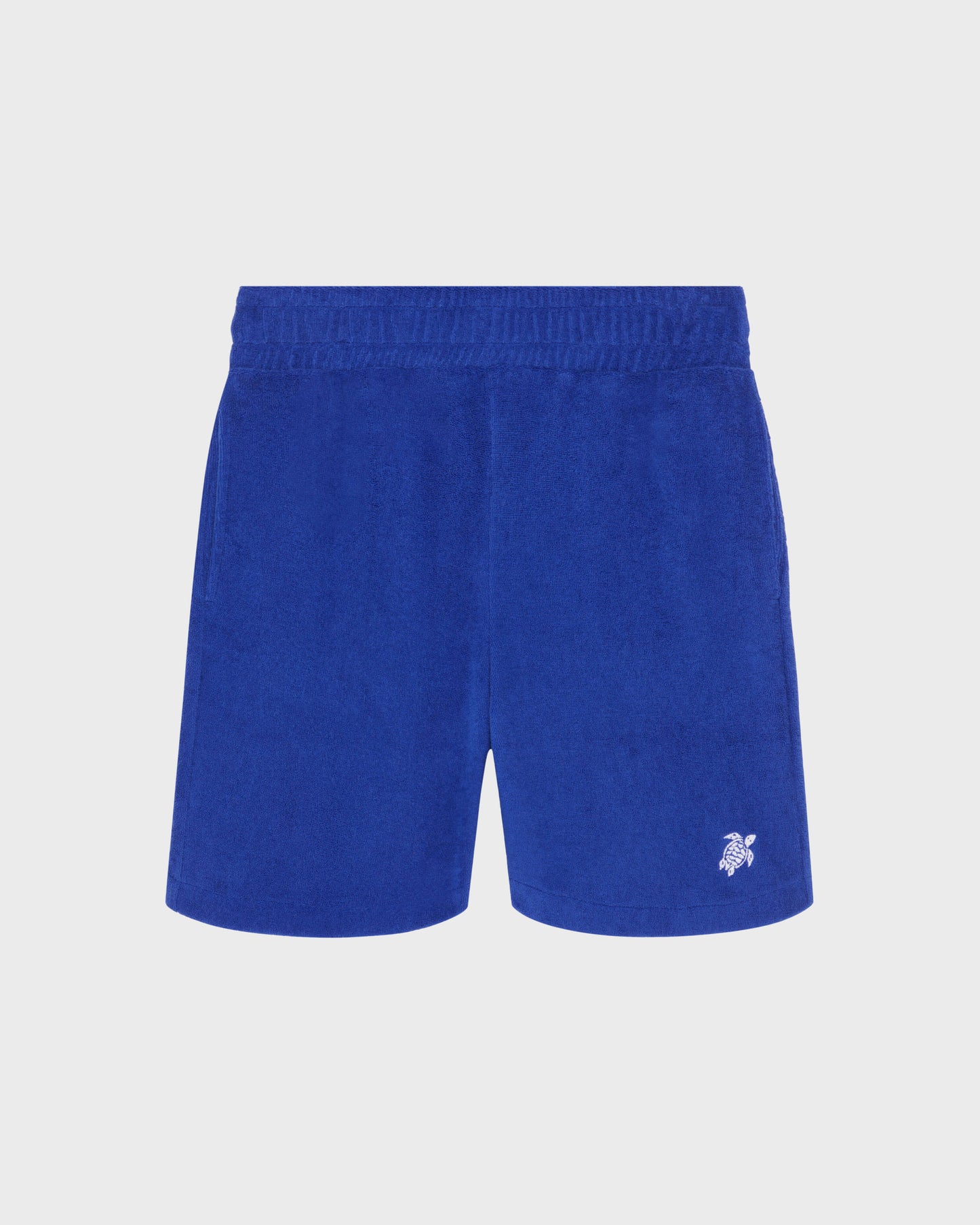 Vilebrequin Boys Boys Terry Bermuda Shorts Embroidered Turtle - Blue Marrakech