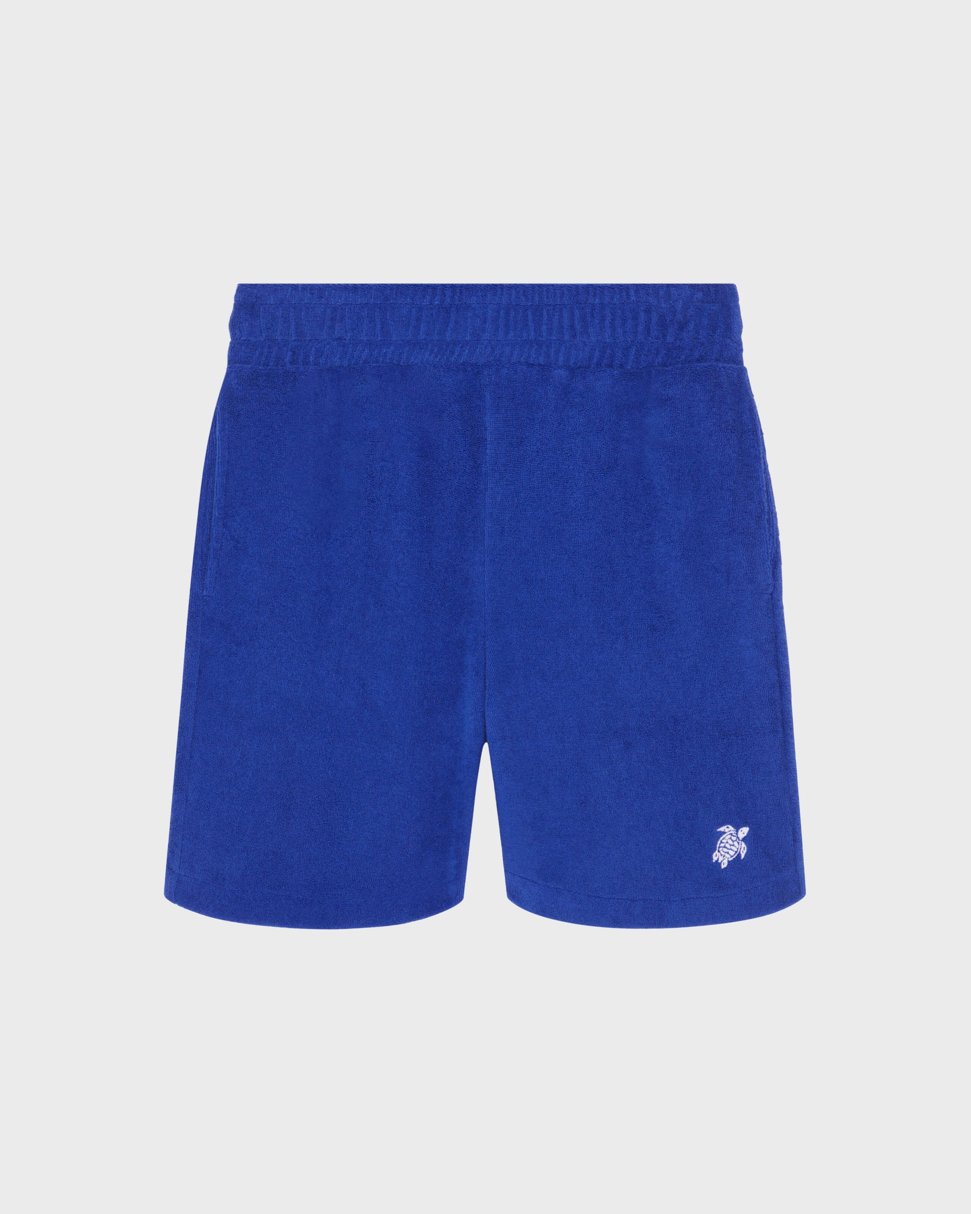 Vilebrequin Boys Boys Terry Bermuda Shorts Embroidered Turtle - Blue Marrakech