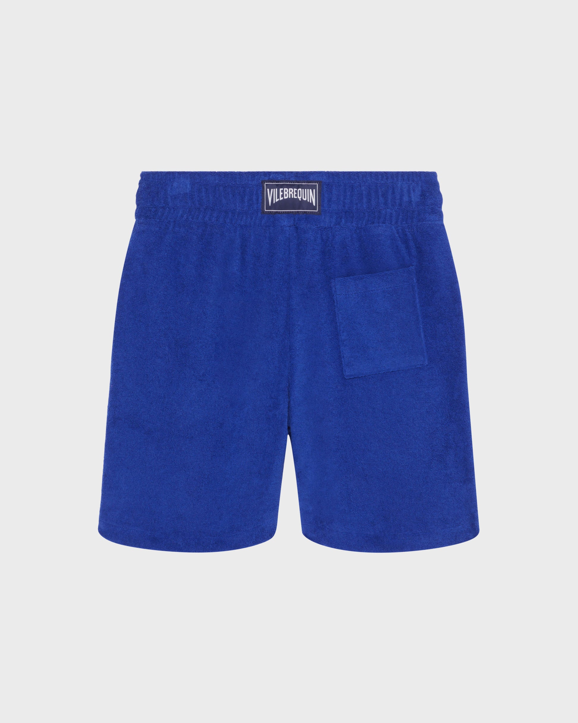 Vilebrequin Boys Boys Terry Bermuda Shorts Embroidered Turtle - Blue Marrakech