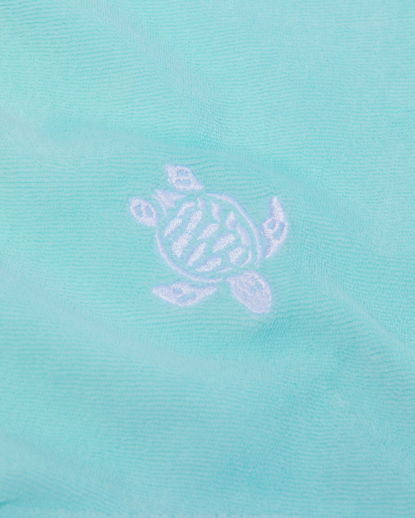 Vilebrequin Girls Girls Terry T-shirt Embroidered Turtle - Blue Oxygene