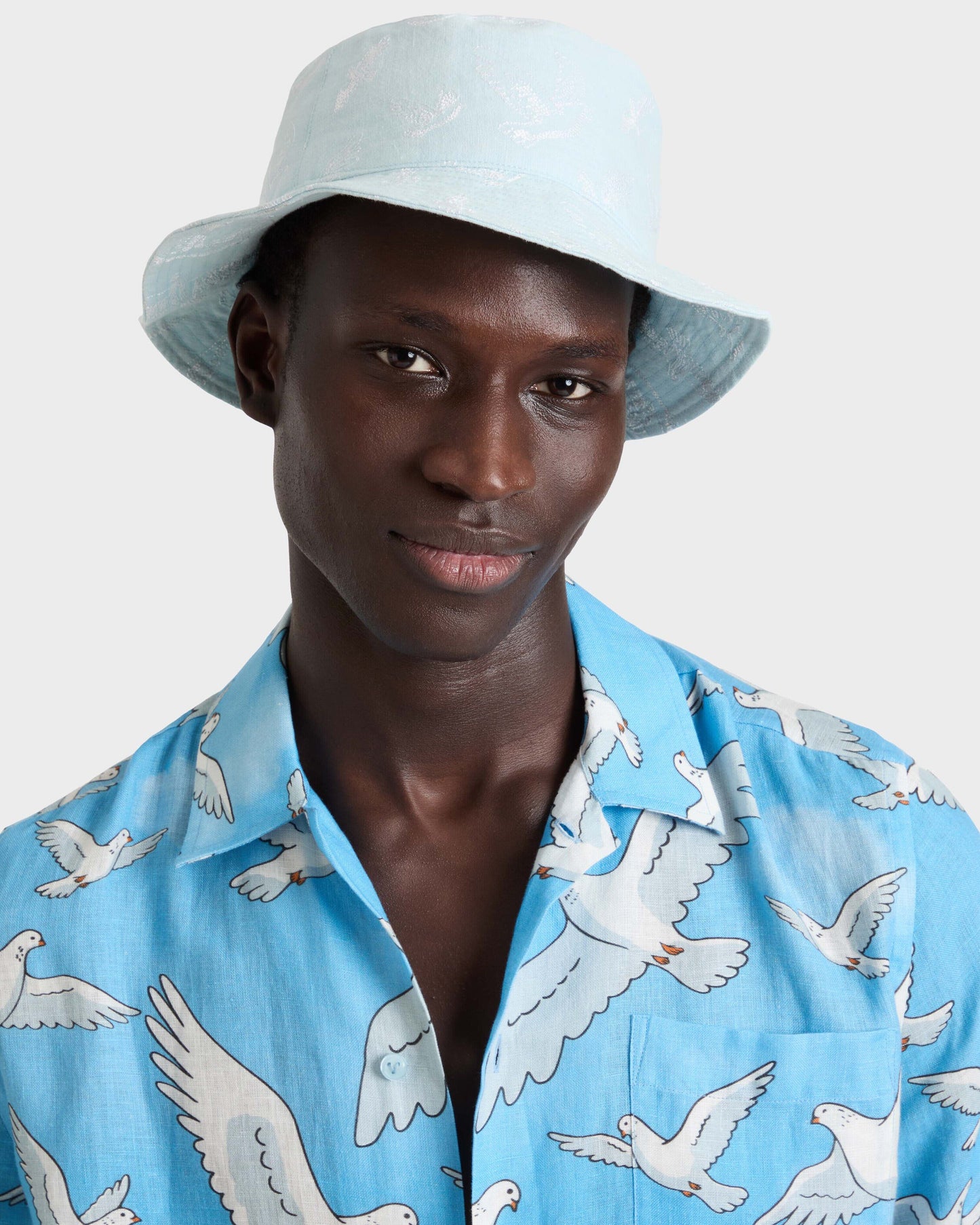Vilebrequin Accessories Bucket hat Doves - VBQ x 3.PARADIS - Frosted blue