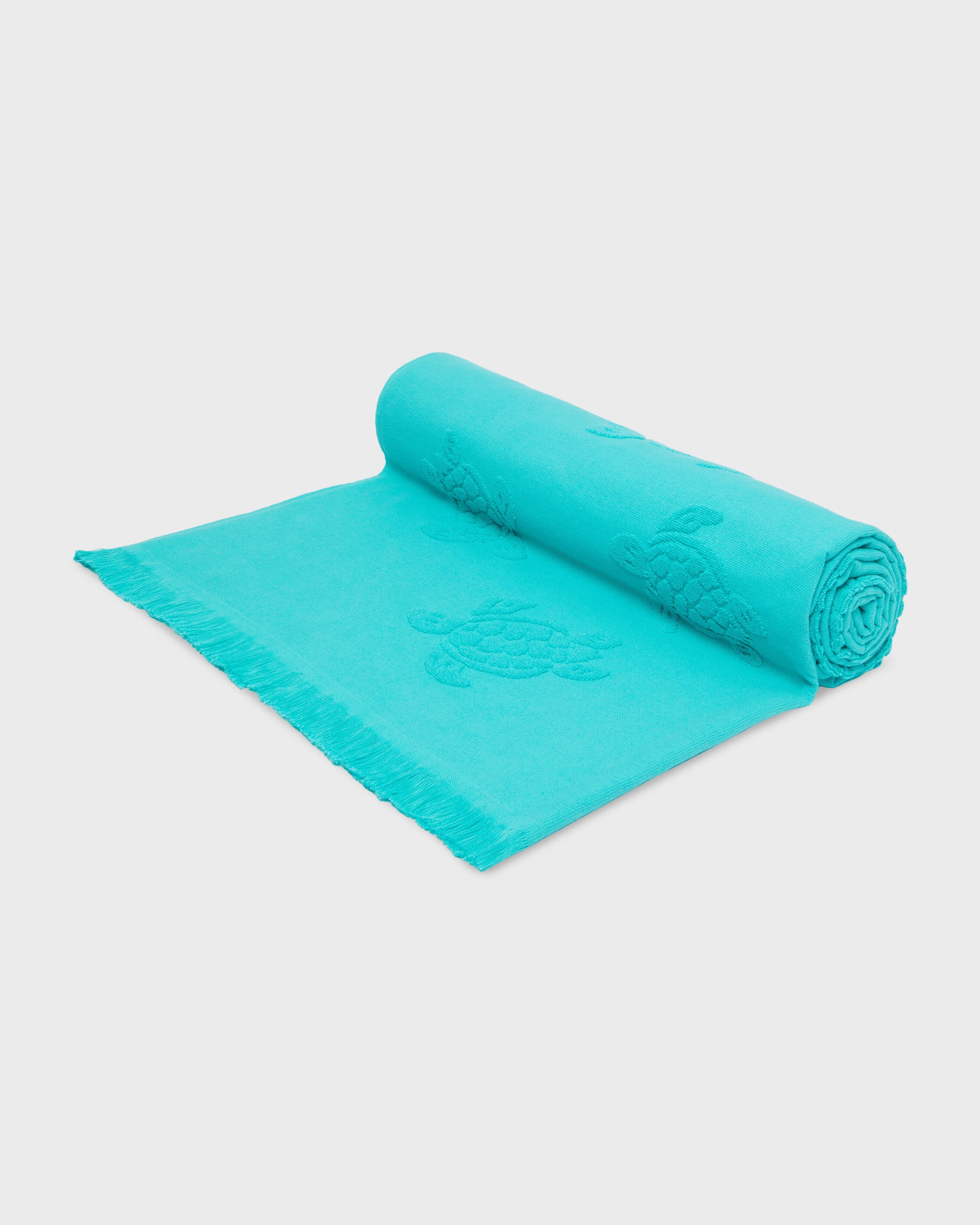 Vilebrequin Accessories Beach Fouta in Organic Cotton Turtles Jacquard | Beach Towel Vilebrequin STHU1201