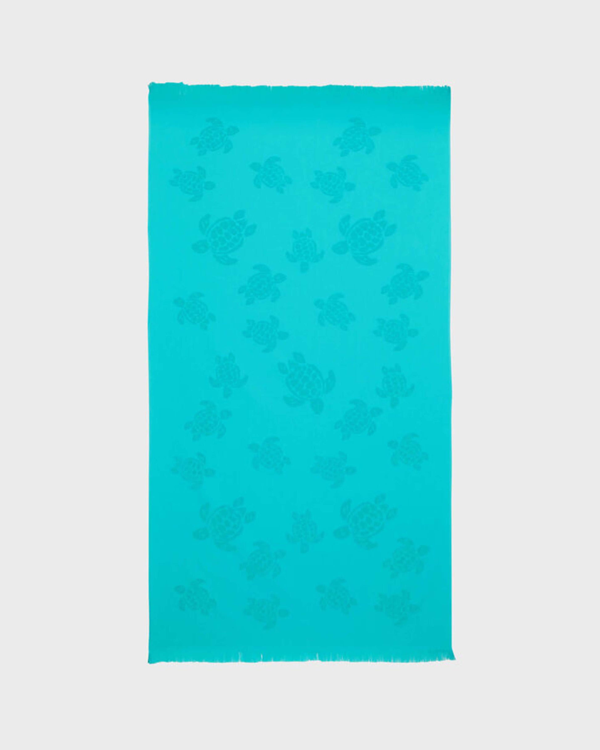 Vilebrequin Accessories Beach Fouta in Organic Cotton Turtles Jacquard | Beach Towel Vilebrequin STHU1201