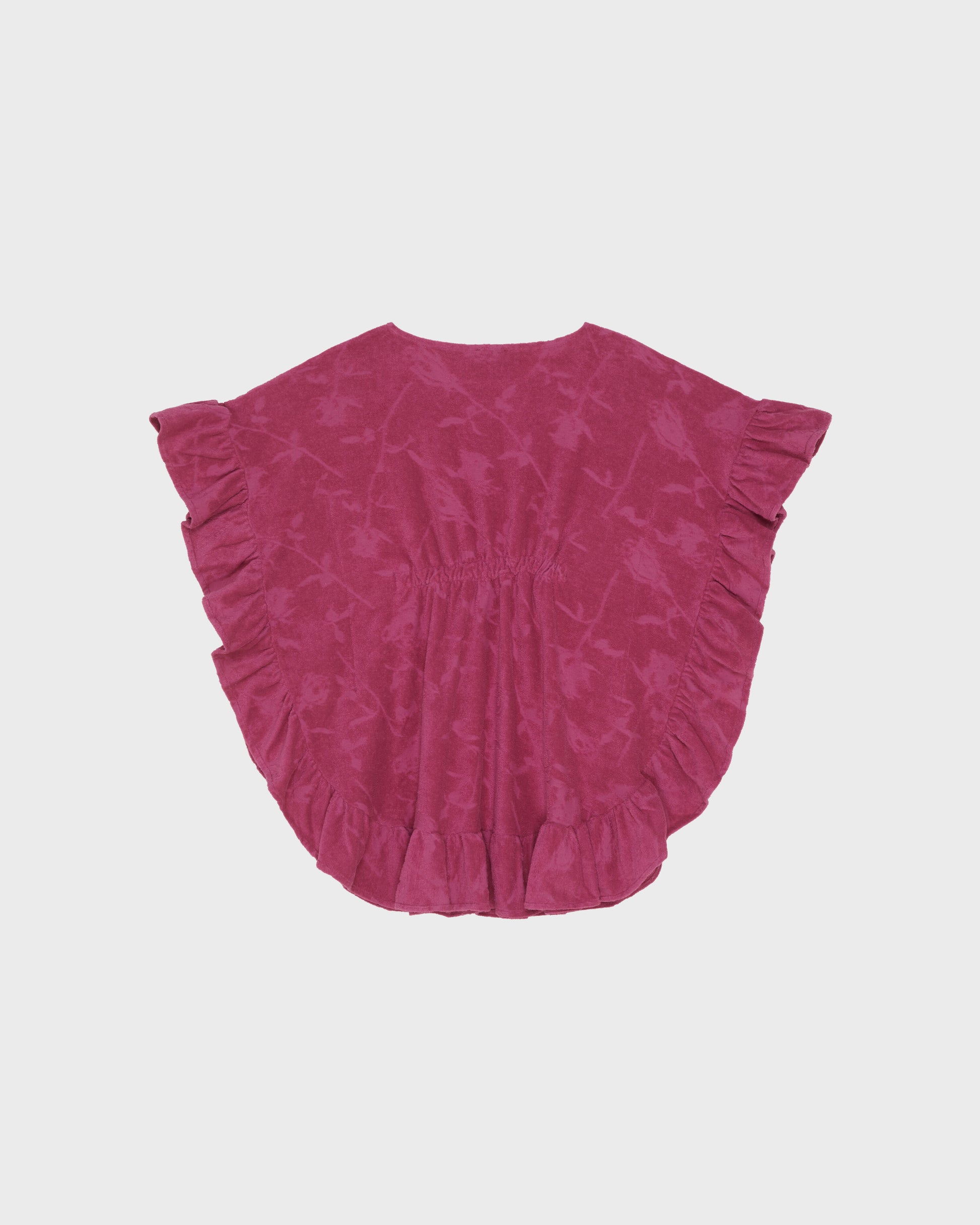 Vilebrequin Accessories Girls Jacquard Roses Terry Poncho - Red Crimson purple