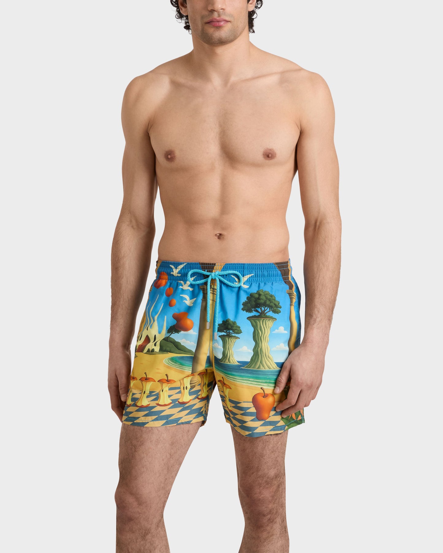 Vilebrequin Men Swim Trunks Eden - VBQ x 3.PARADIS - Blue Santorini